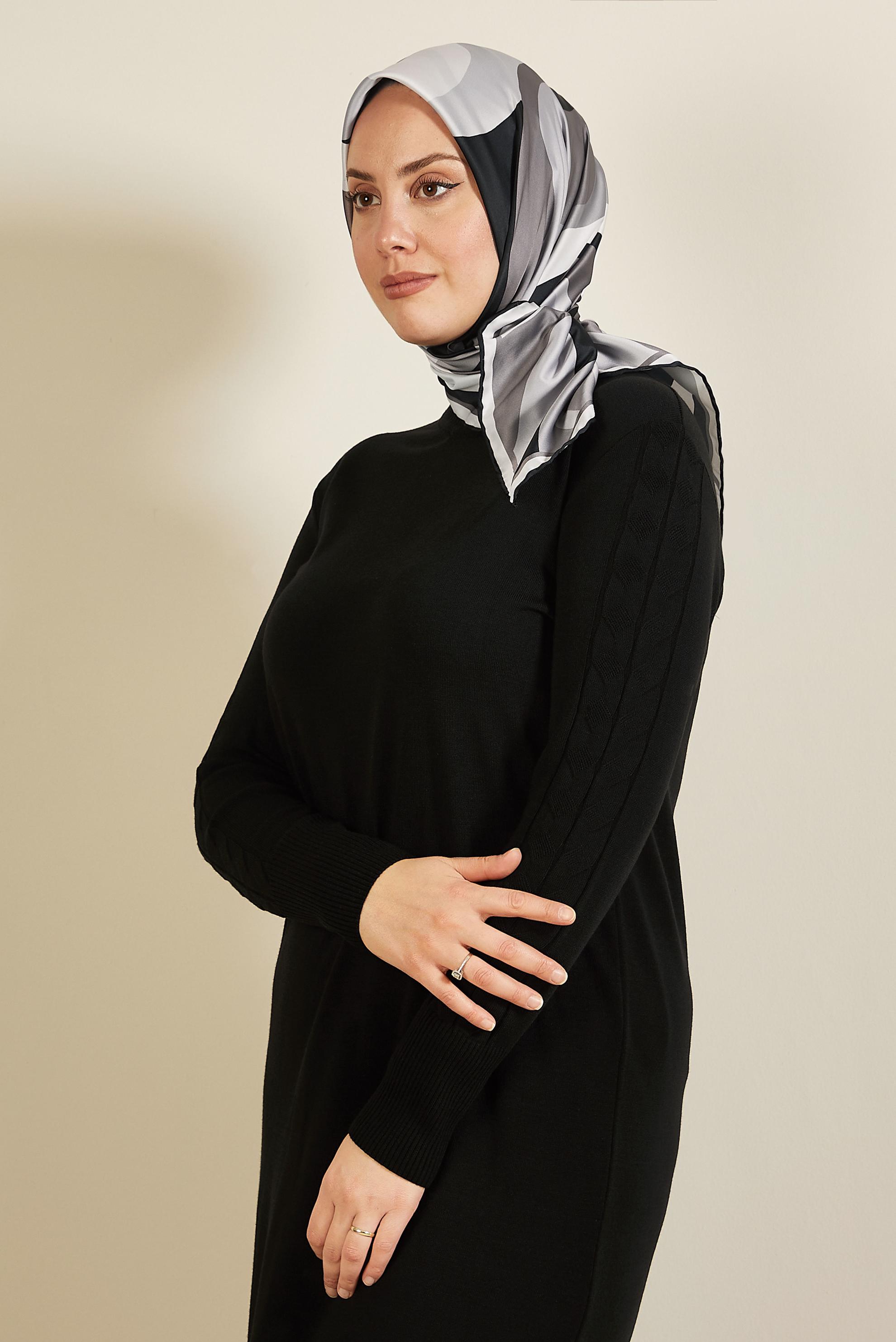 Vêtements hijab NOIR ALVINA ÉCHARPE À MOTIF 2424