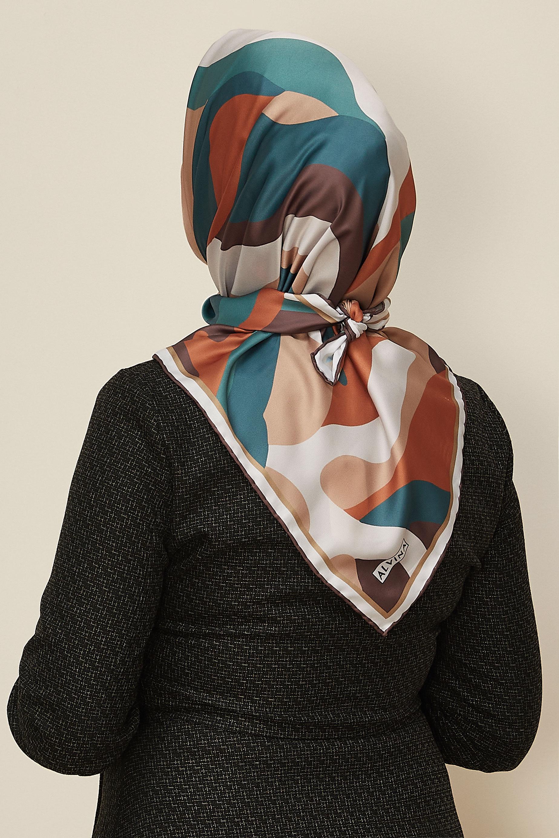 Hijab clothing ORANGE ALVINA PATTERNED SCARF 2424