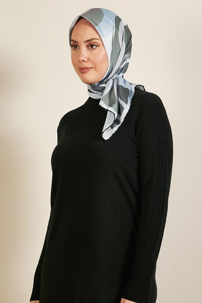 Vêtements hijab GRIS ALVINA ÉCHARPE À MOTIF 2424 - ALVİNA