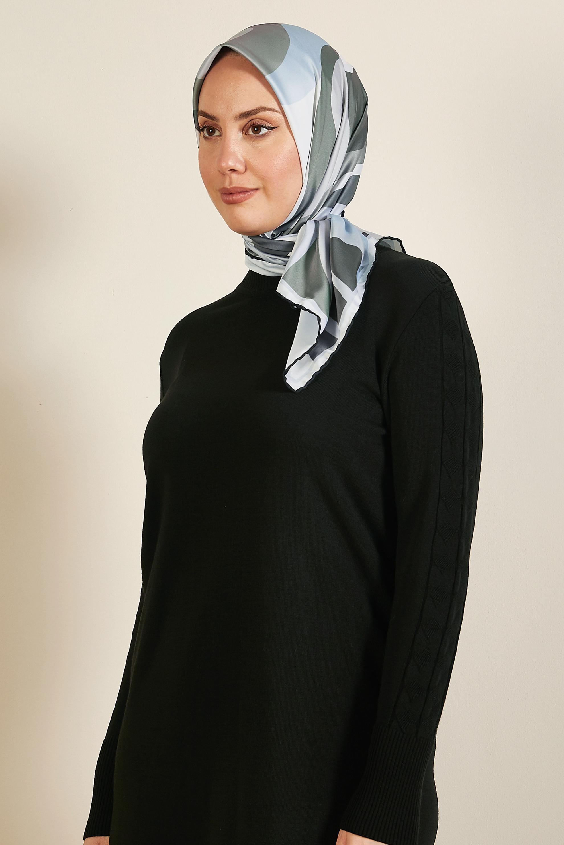 Vêtements hijab GRIS ALVINA ÉCHARPE À MOTIF 2424