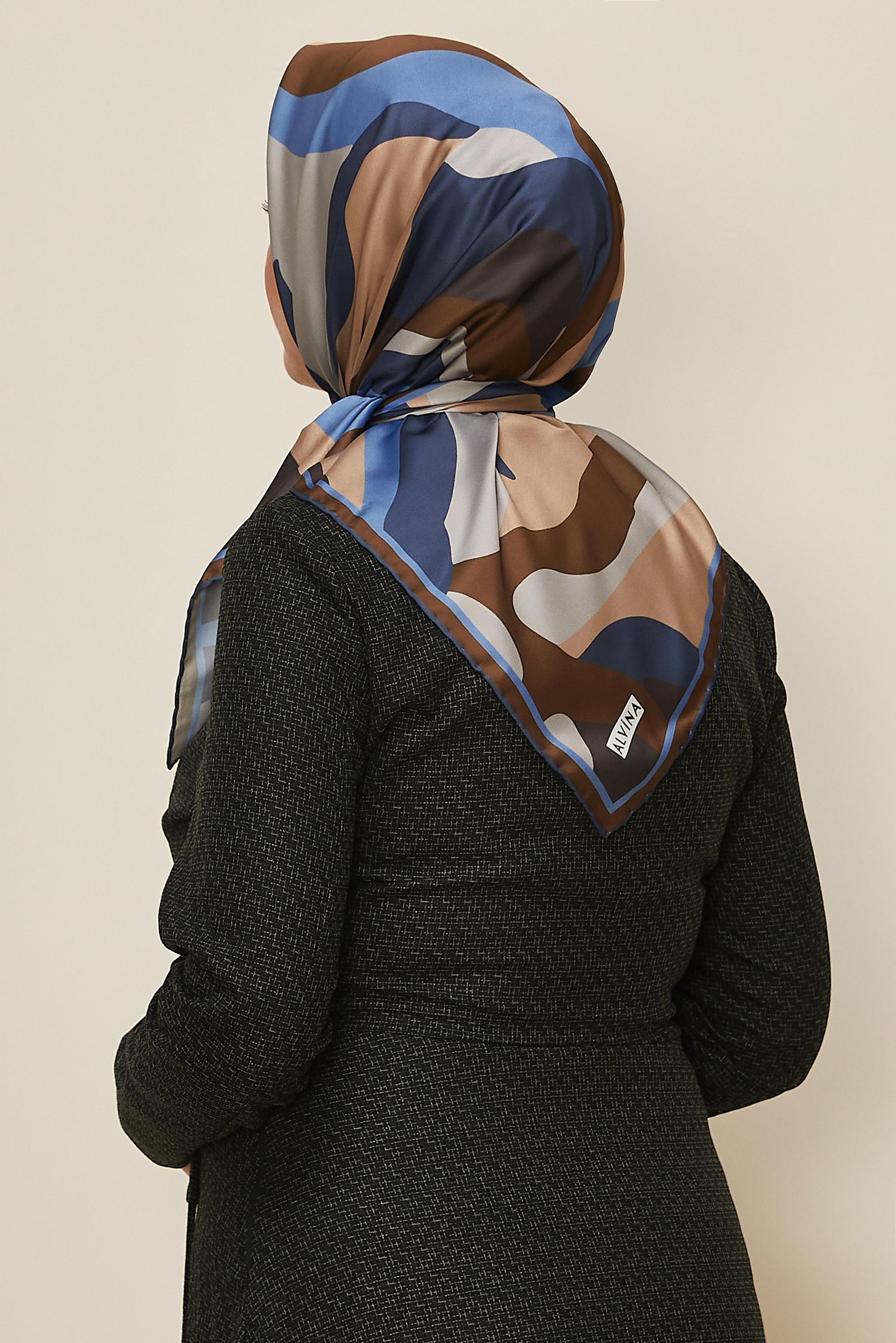 Hijab clothing NAVY BLUE ALVINA PATTERNED SCARF 2424