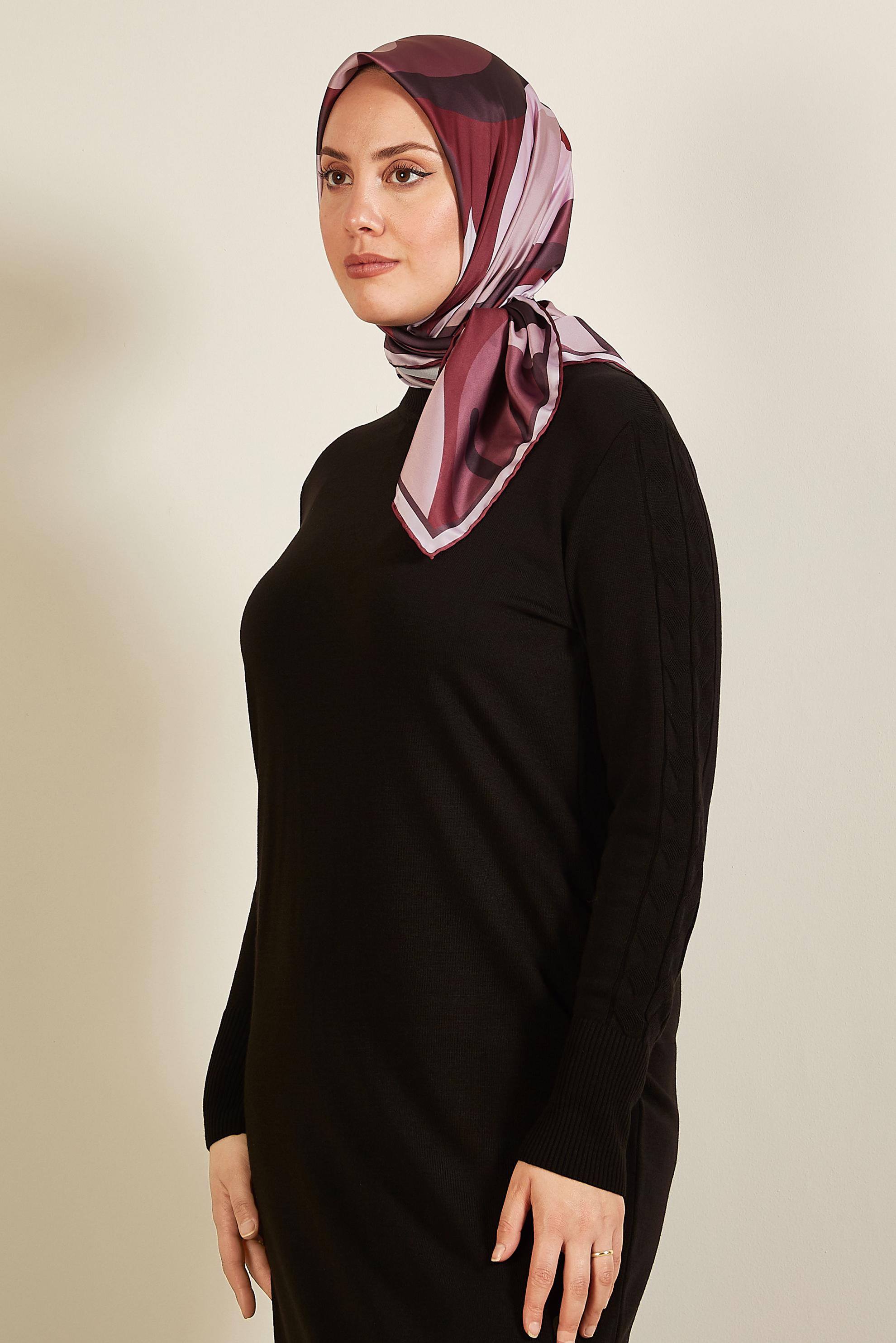 Vêtements hijab ROUGE BORDEAUX ALVINA ÉCHARPE À MOTIF 2424