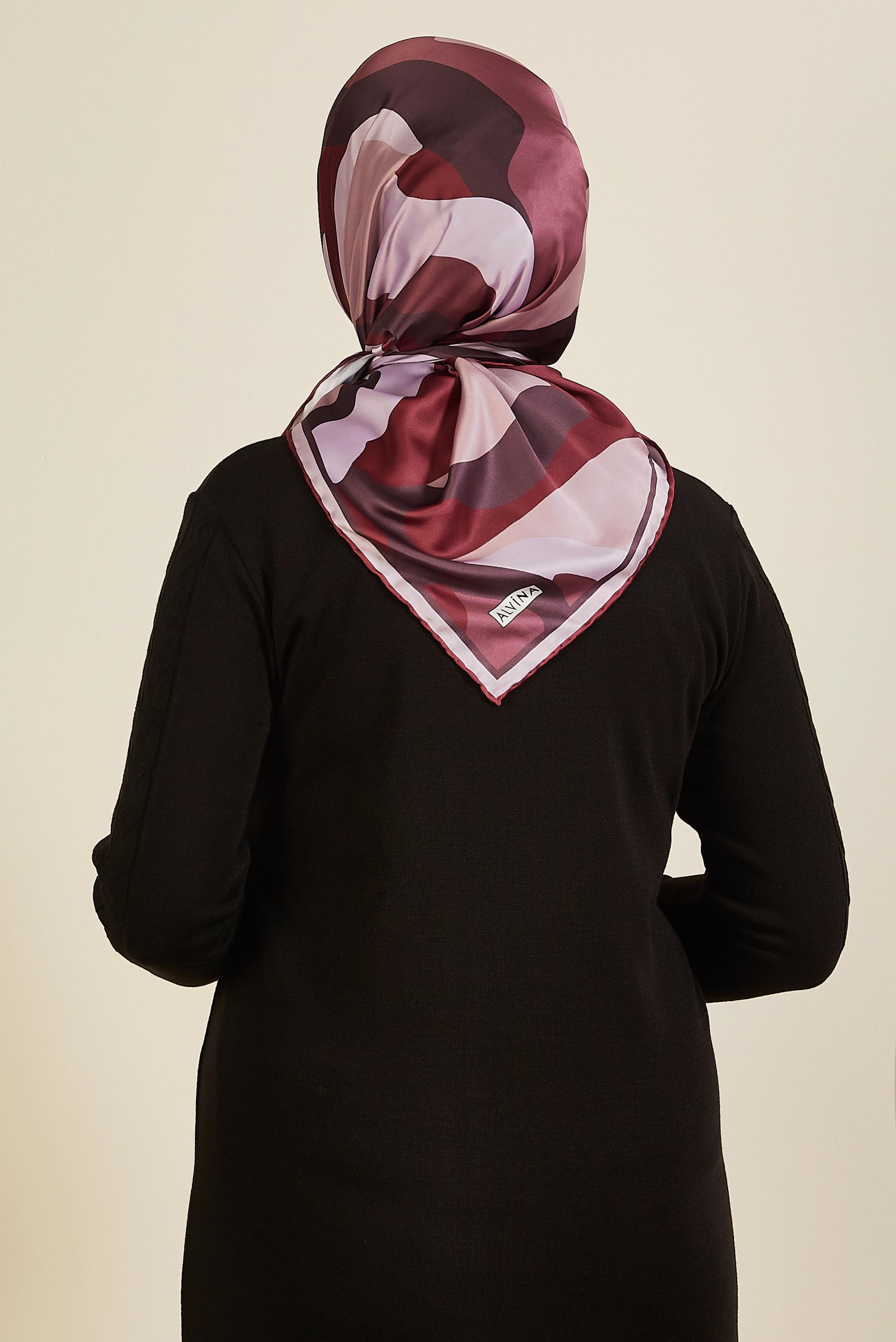 Vêtements hijab ROUGE BORDEAUX ALVINA ÉCHARPE À MOTIF 2424