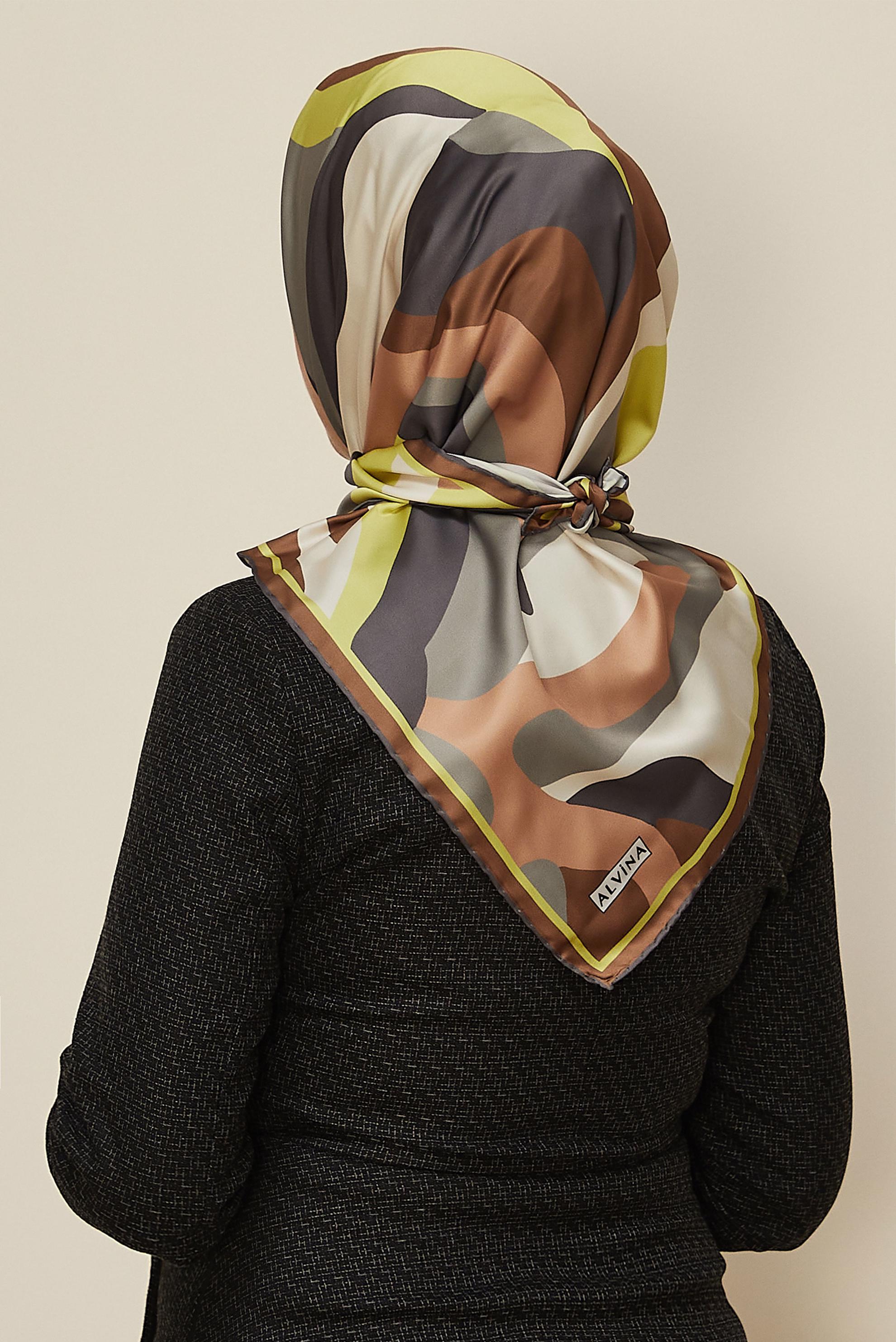 Hijab clothing GREEN ALVINA PATTERNED SCARF 2424