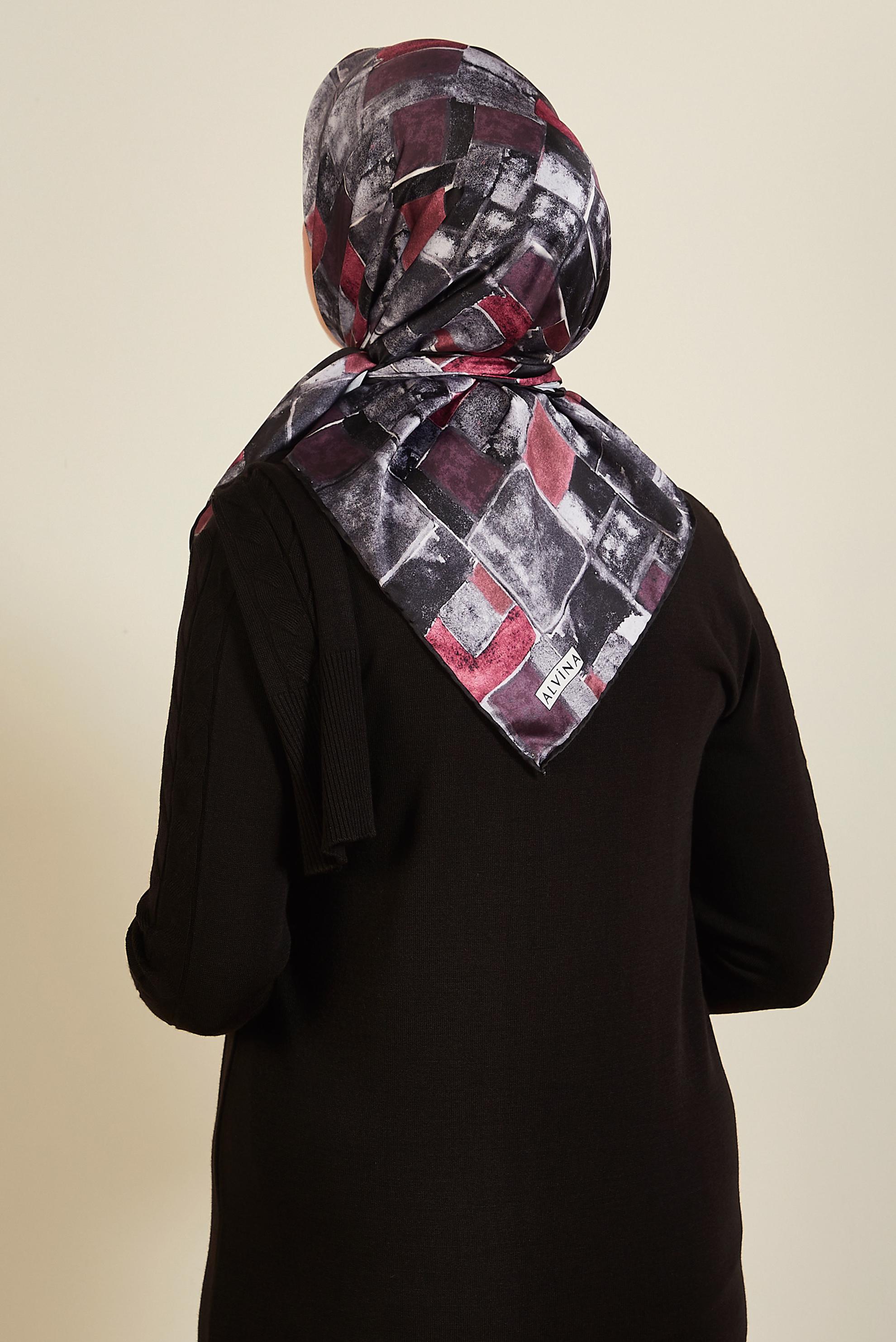 Vêtements hijab NOIR ALVINA ÉCHARPE À MOTIF 3753