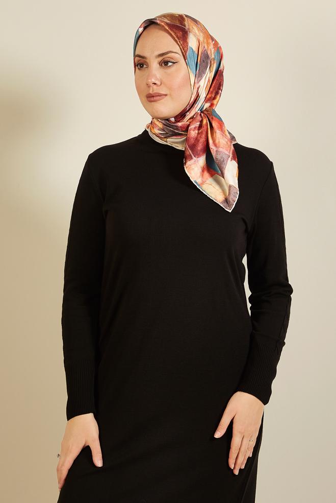 Vêtements hijab ORANGE ALVINA ÉCHARPE À MOTIF 3753 - ALVİNA