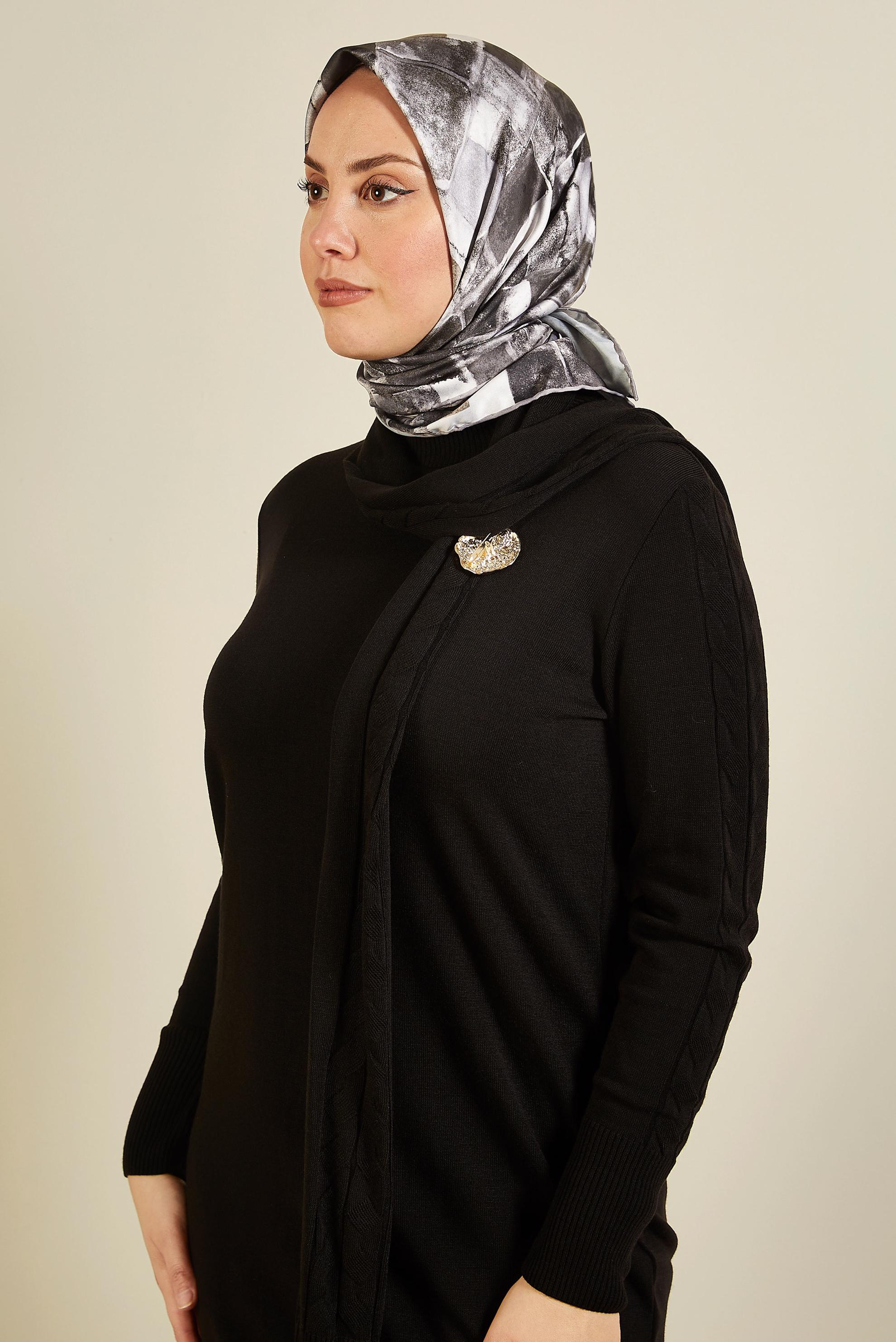 Hijab clothing GREY ALVINA PATTERNED SCARF 3753