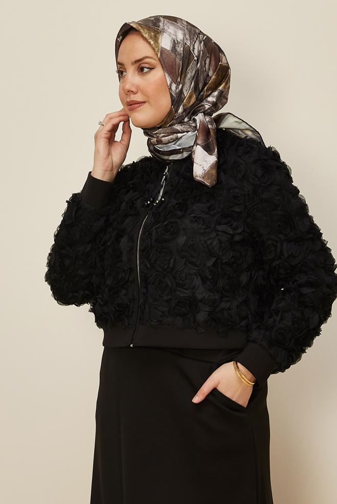 Vêtements hijab BRUN ALVINA ÉCHARPE À MOTIF 3753 - ALVİNA
