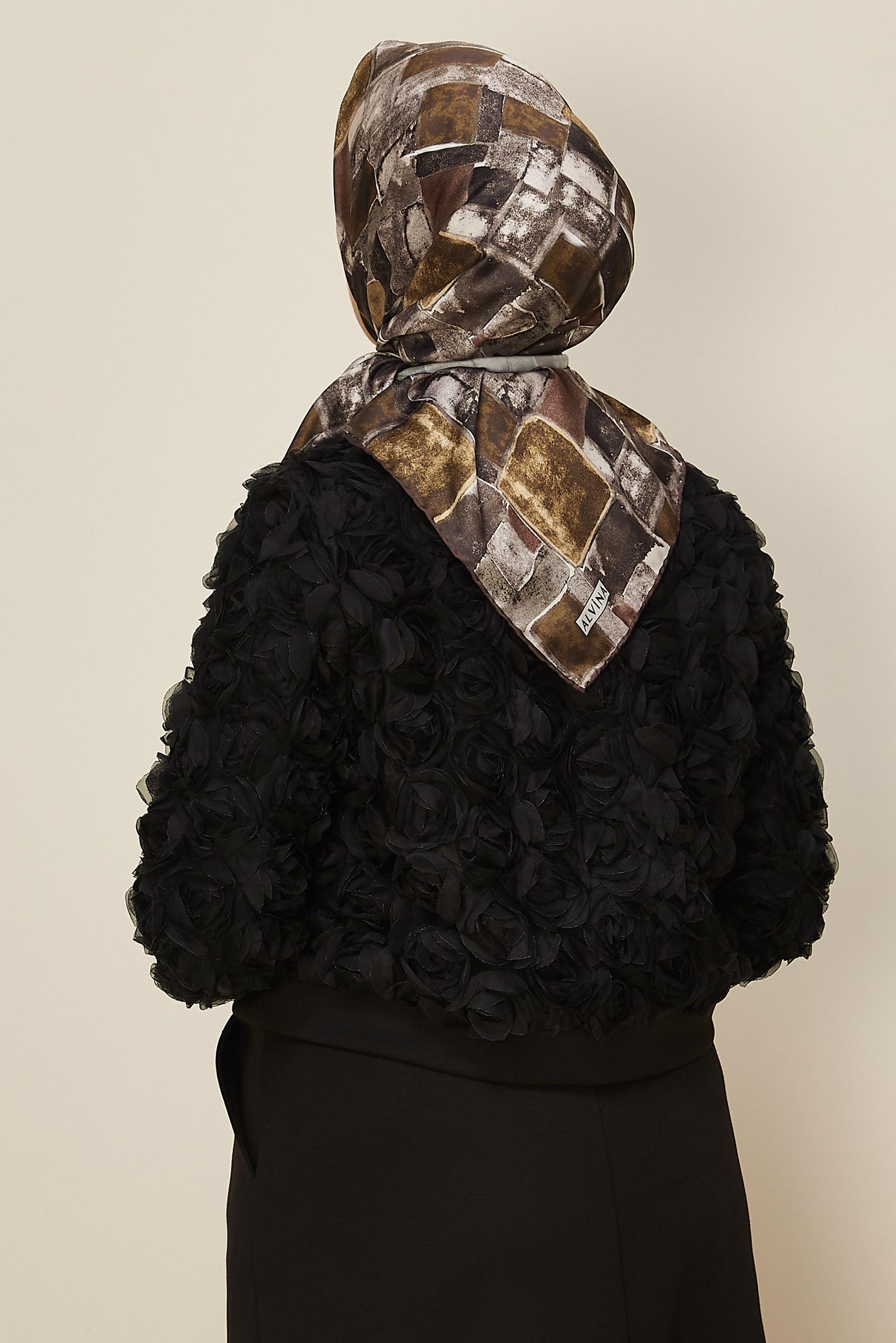 Vêtements hijab BRUN ALVINA ÉCHARPE À MOTIF 3753