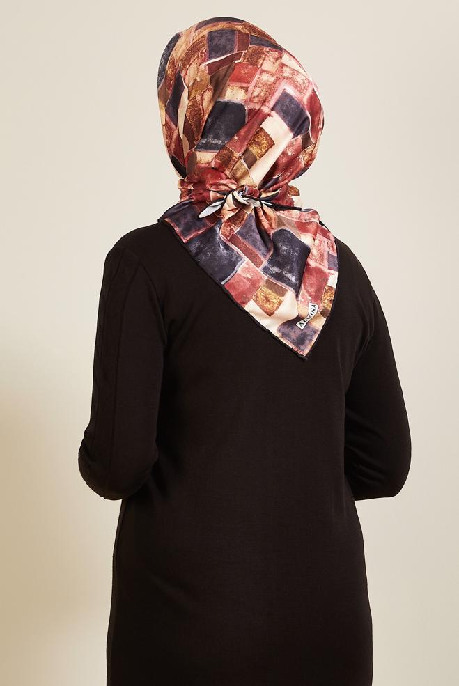 Hijab clothing GREY ALVINA PATTERNED SCARF 3753 - ALVİNA