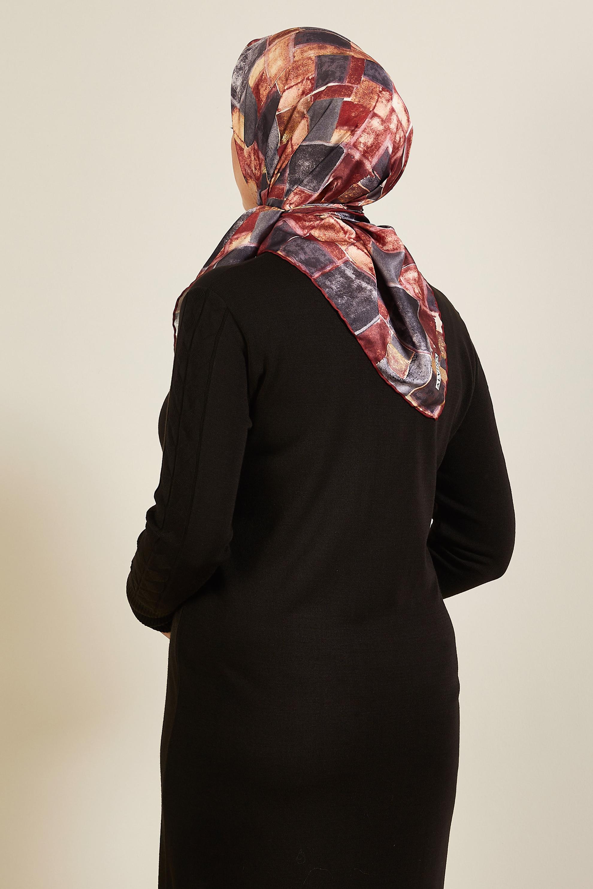 Hijab clothing CLARET RED ALVINA PATTERNED SCARF 3753