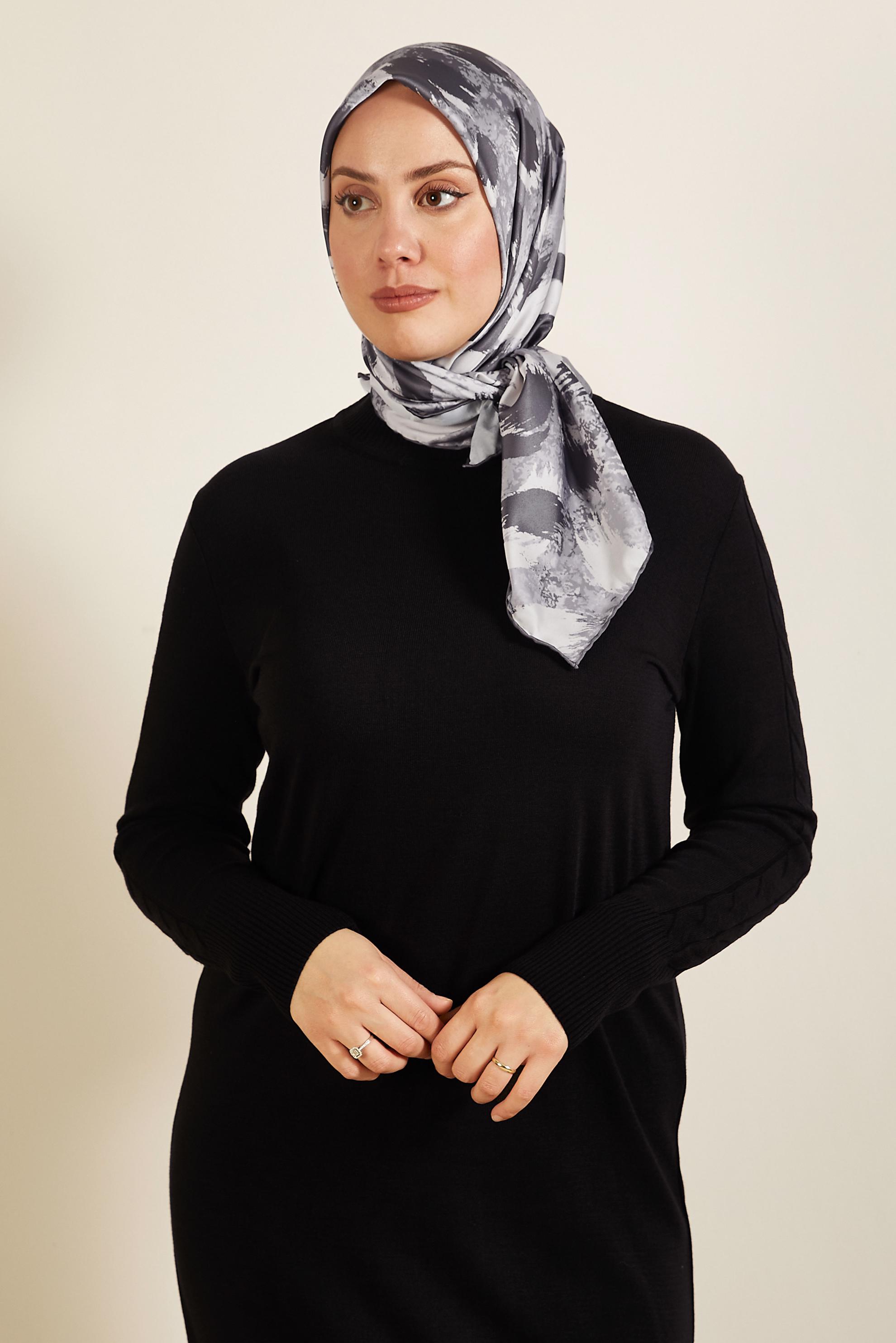 Hijab clothing SILVER ALVINA PATTERNED SCARF 3857