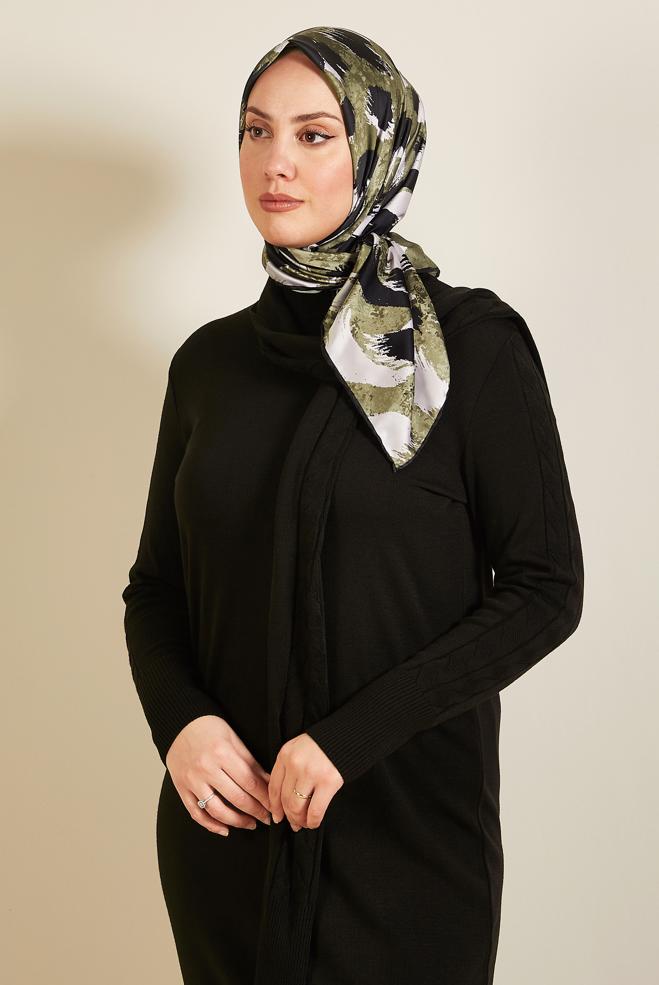 Hijab clothing KHAKI ALVINA PATTERNED SCARF 3857 - ALVİNA