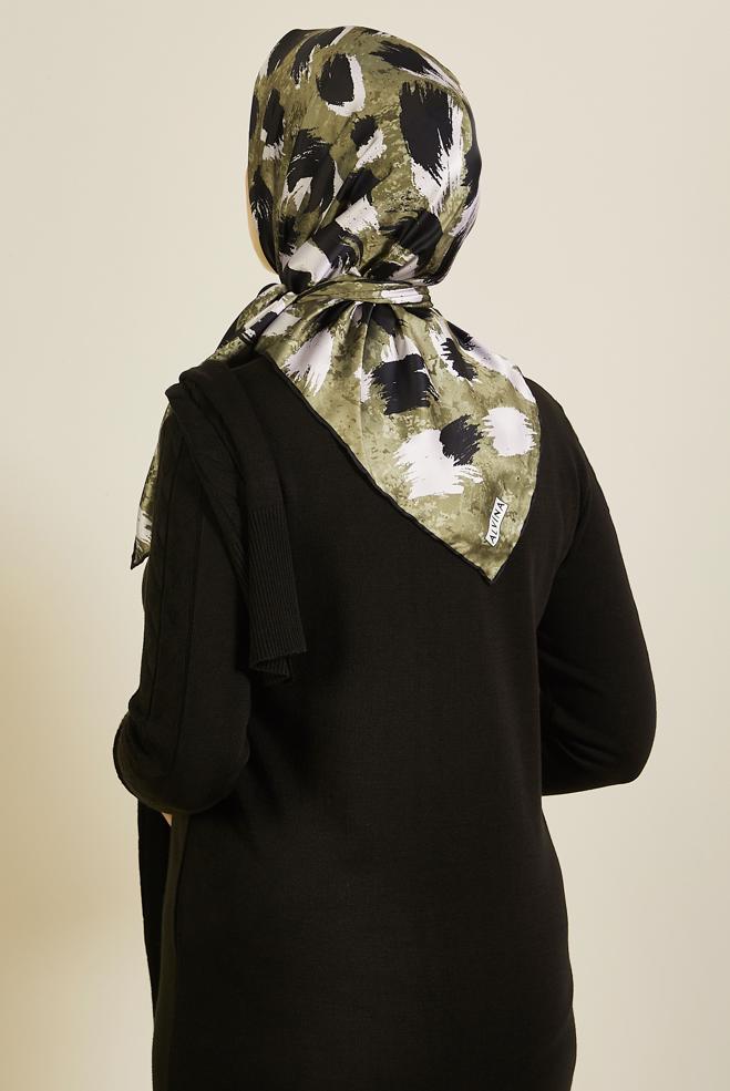 Hijab clothing KHAKI ALVINA PATTERNED SCARF 3857 - ALVİNA