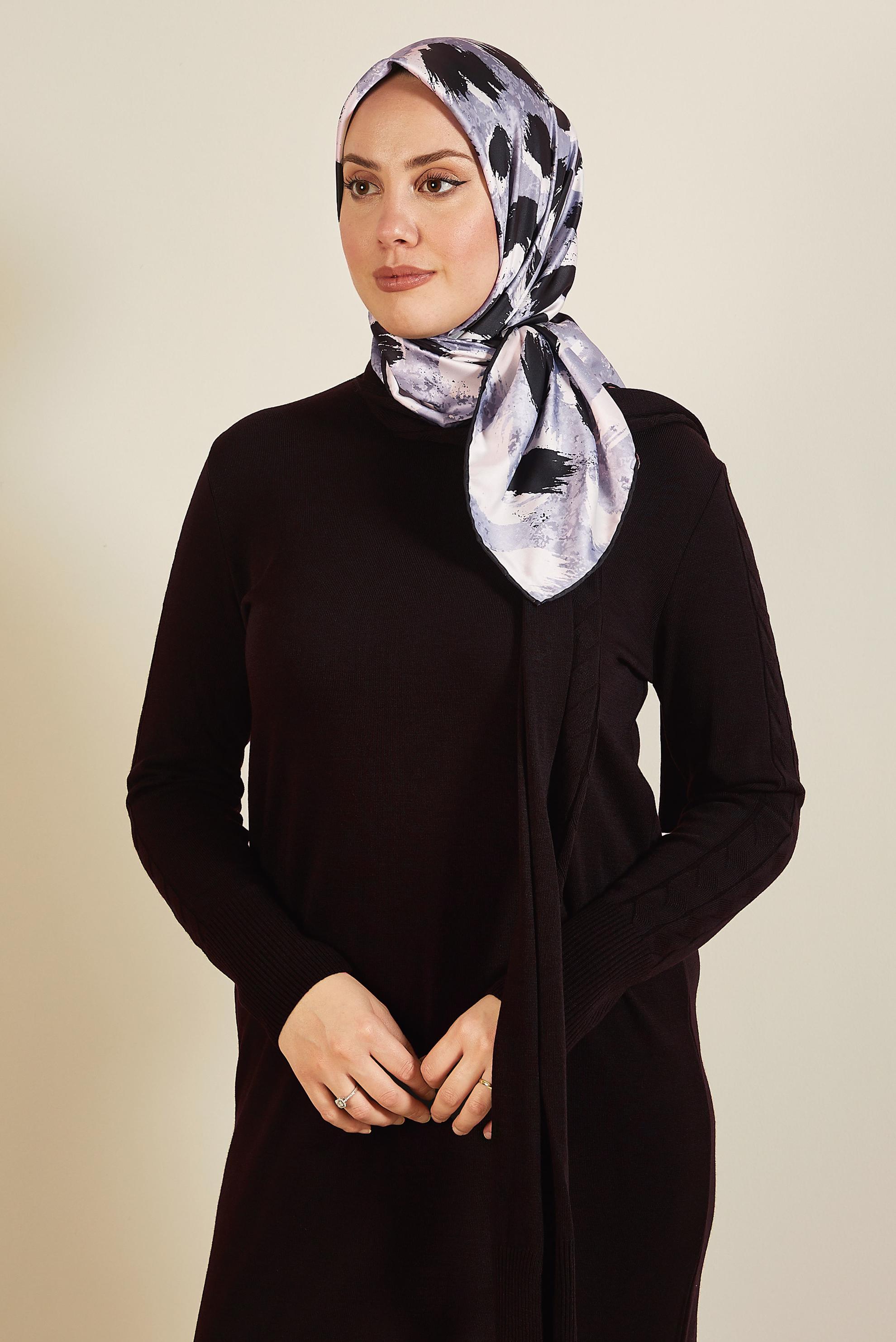 Vêtements hijab GRIS ALVINA ÉCHARPE À MOTIF 3857