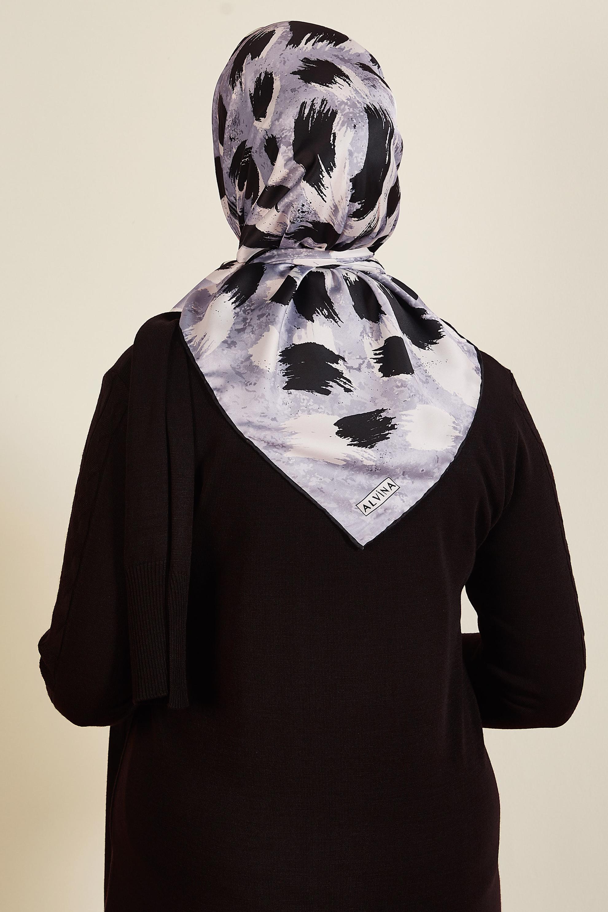 Vêtements hijab GRIS ALVINA ÉCHARPE À MOTIF 3857