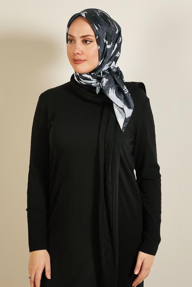 Vêtements hijab GRIS ALVINA ÉCHARPE À MOTIF 3857 - ALVİNA