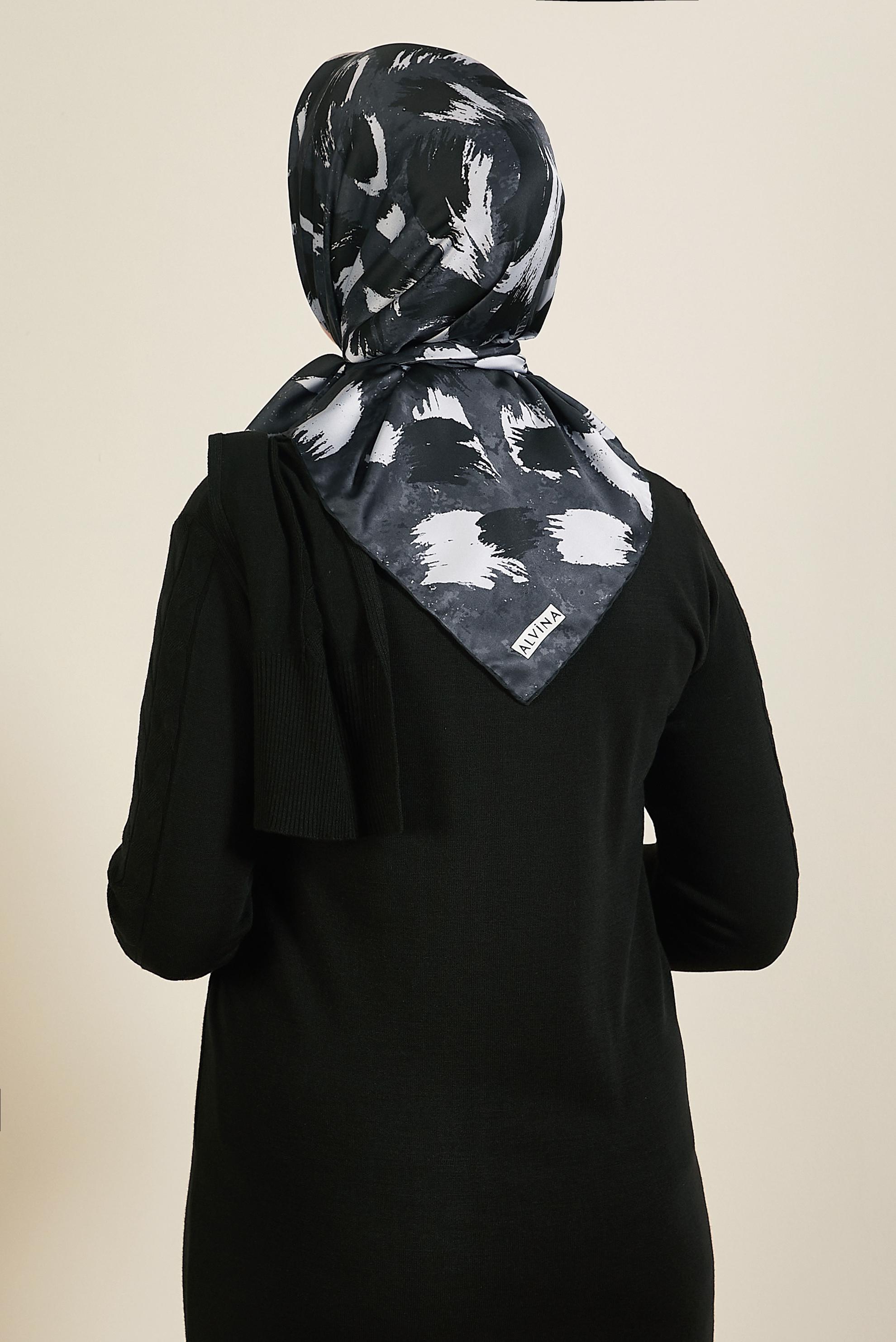 Vêtements hijab GRIS ALVINA ÉCHARPE À MOTIF 3857
