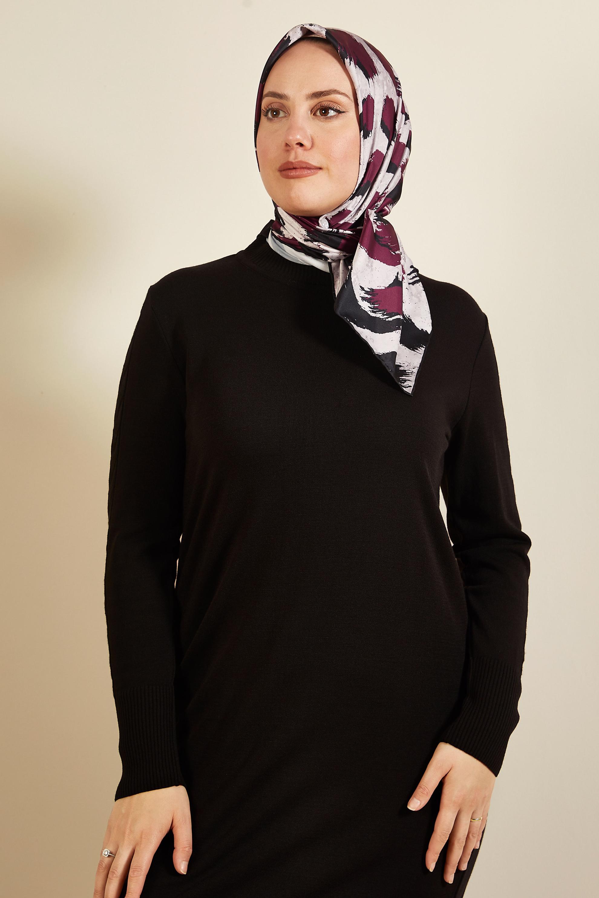 Tesettür giyim BORDO ALVİNA DESENLİ EŞARP 3857