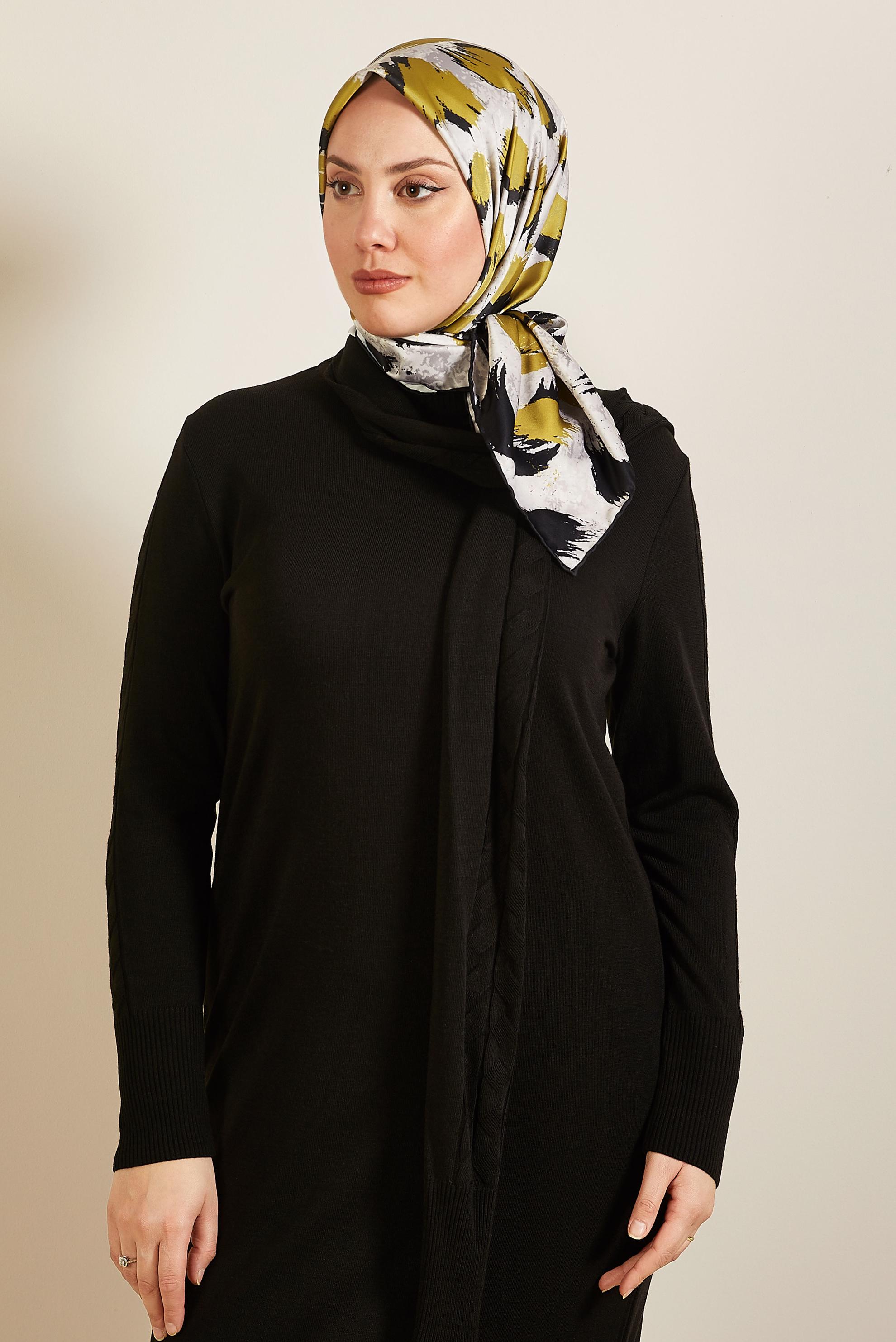 Tesettür giyim YEŞİL ALVİNA DESENLİ EŞARP 3857