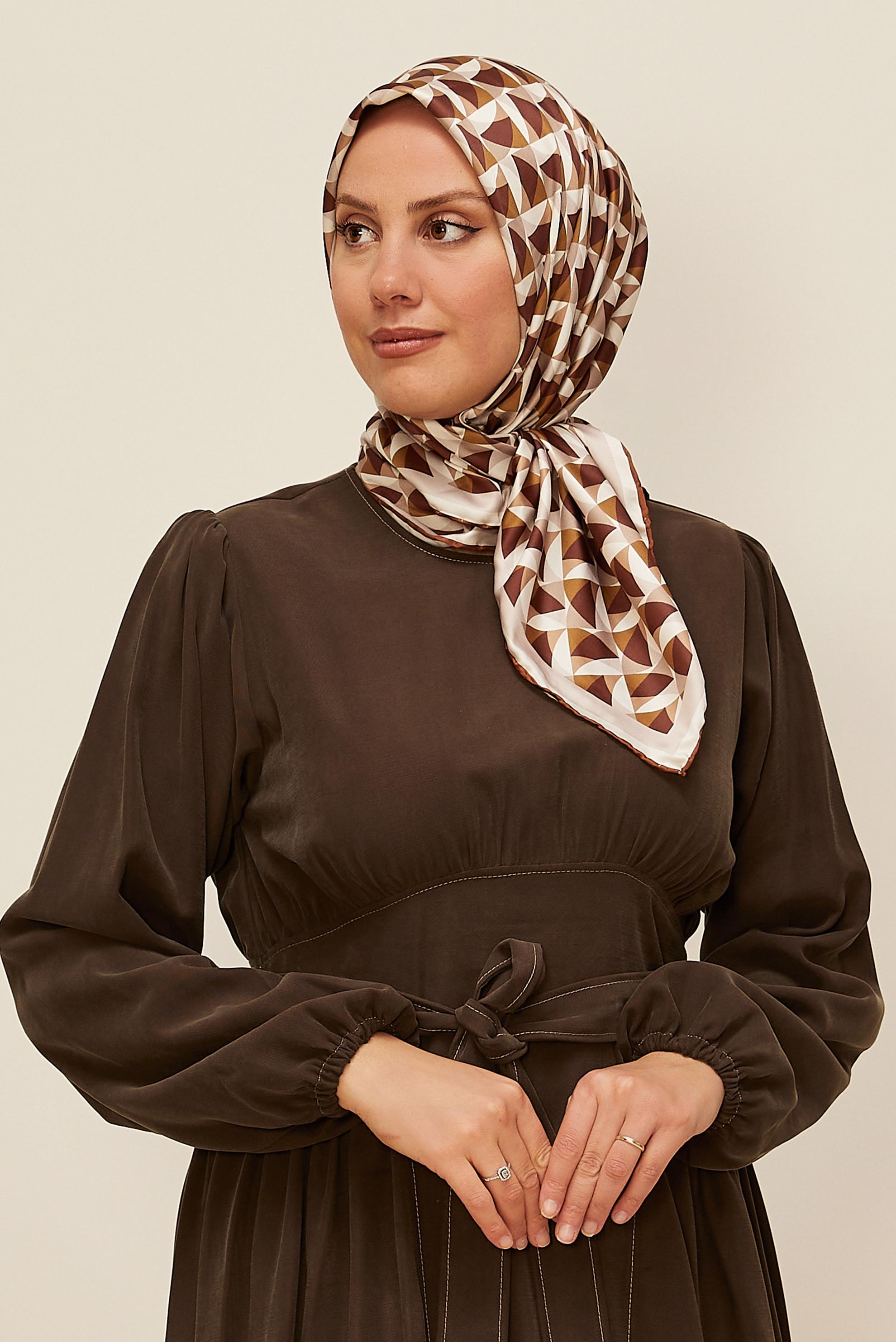 Tesettür giyim KAHVE ALVİNA EŞARP 6797