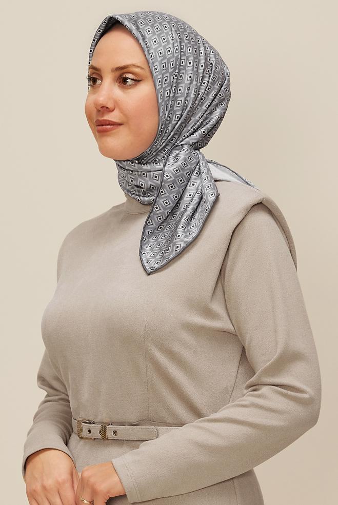 Hijab clothing GREY ALVINA TWILL SCARF 7782 - ALVİNA