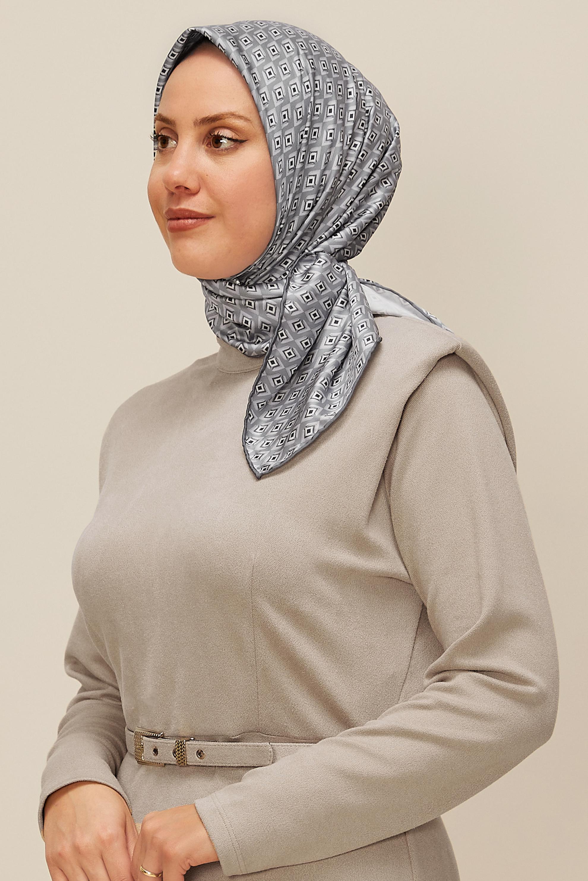 Hijab clothing GREY ALVINA TWILL SCARF 7782