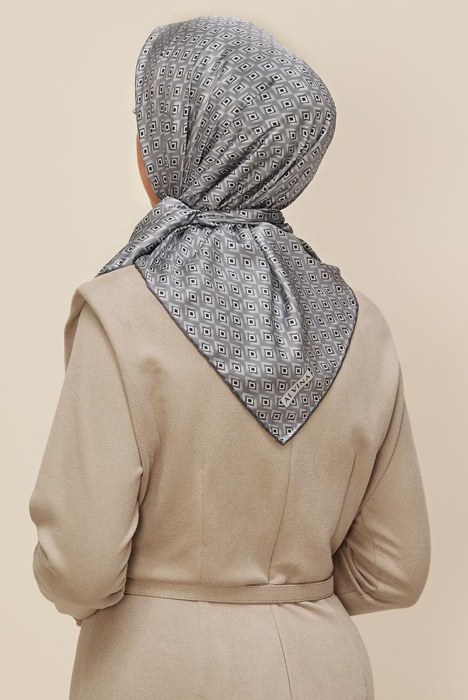 Hijab clothing GREY ALVINA TWILL SCARF 7782 - ALVİNA