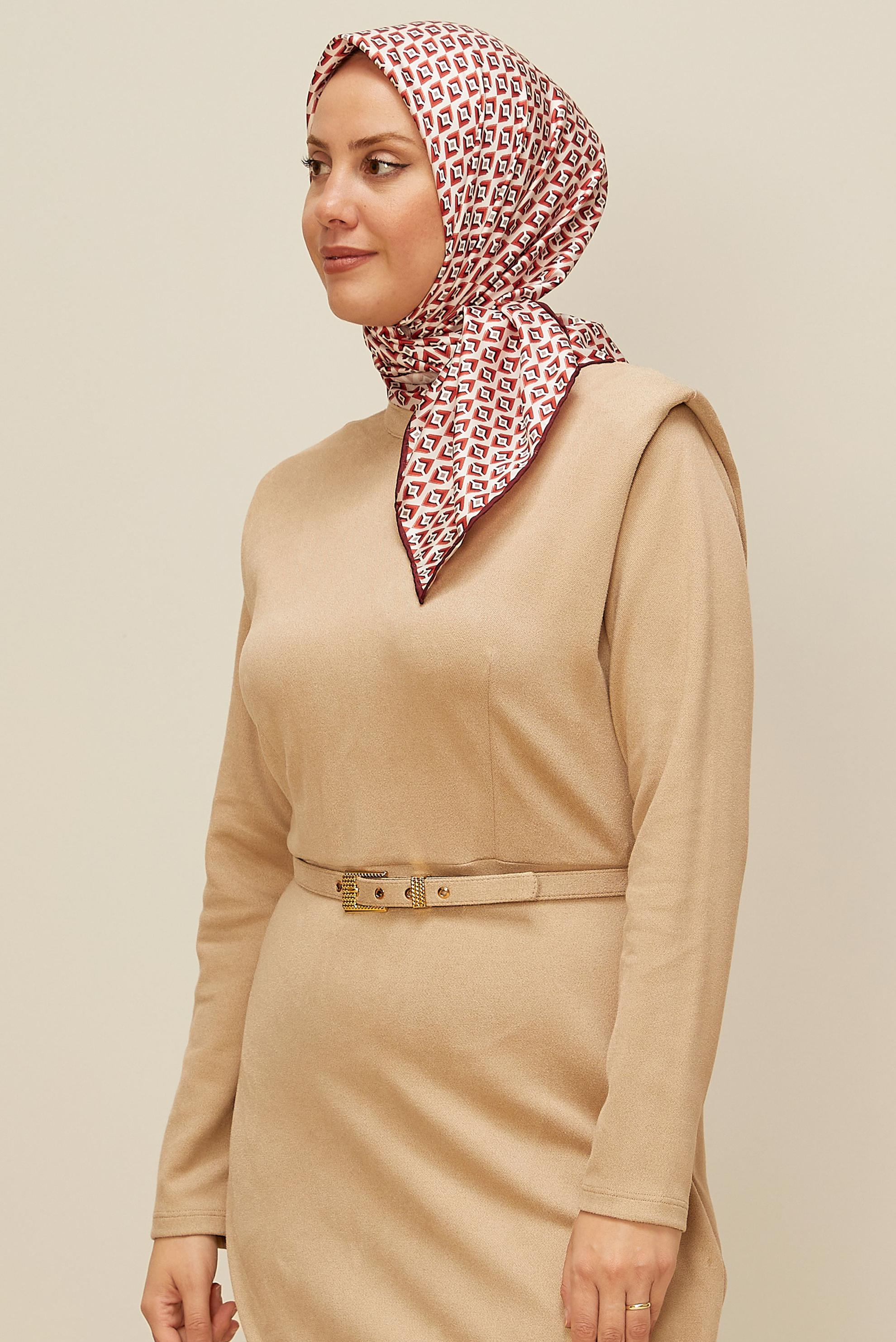 Vêtements hijab ROUGE BORDEAUX ÉCHARPE EN SERGÉ ALVINA 7782