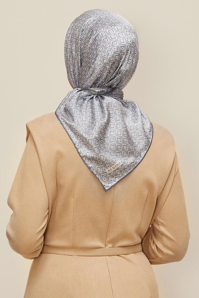 Hijab clothing SILVER ALVINA TWILL SCARF 7782 - ALVİNA