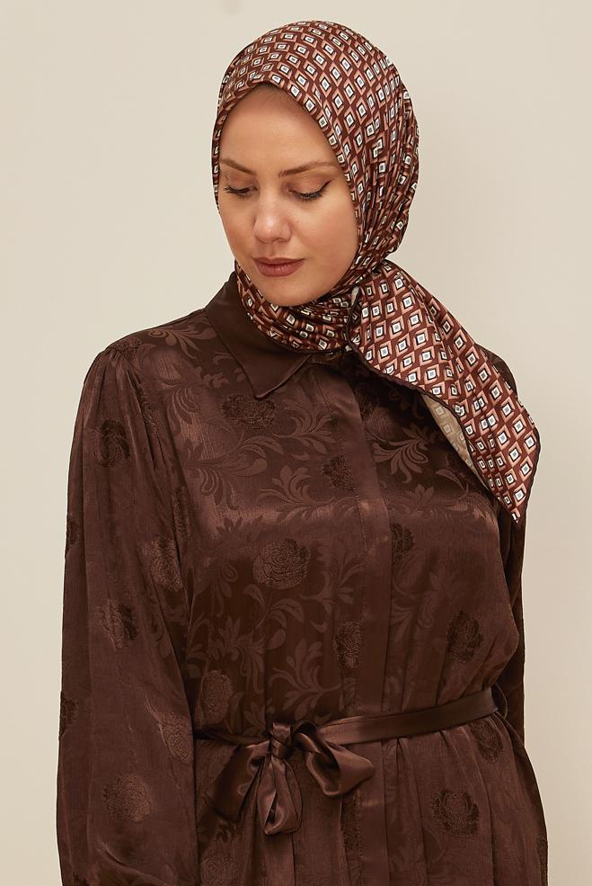 Hijab clothing BROWN ALVINA TWILL SCARF 7782 - ALVİNA