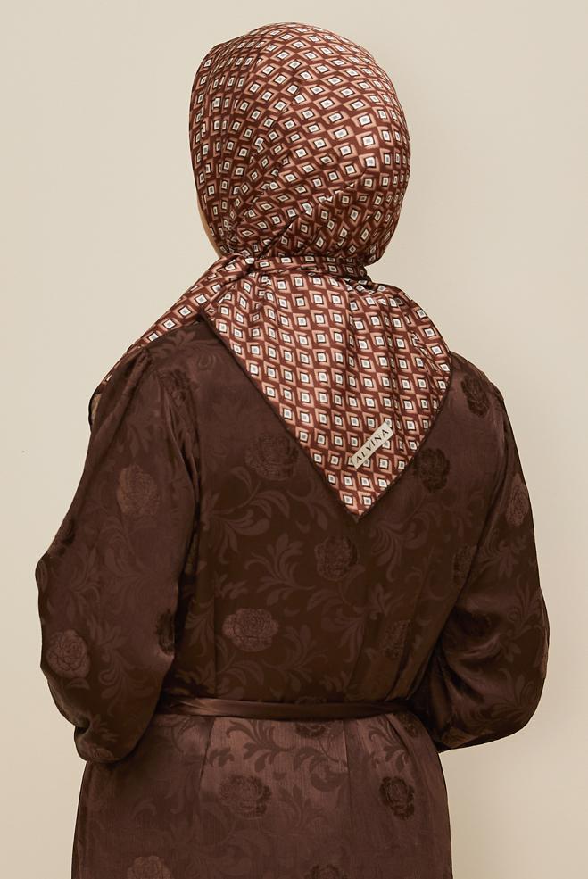 Hijab clothing BROWN ALVINA TWILL SCARF 7782 - ALVİNA