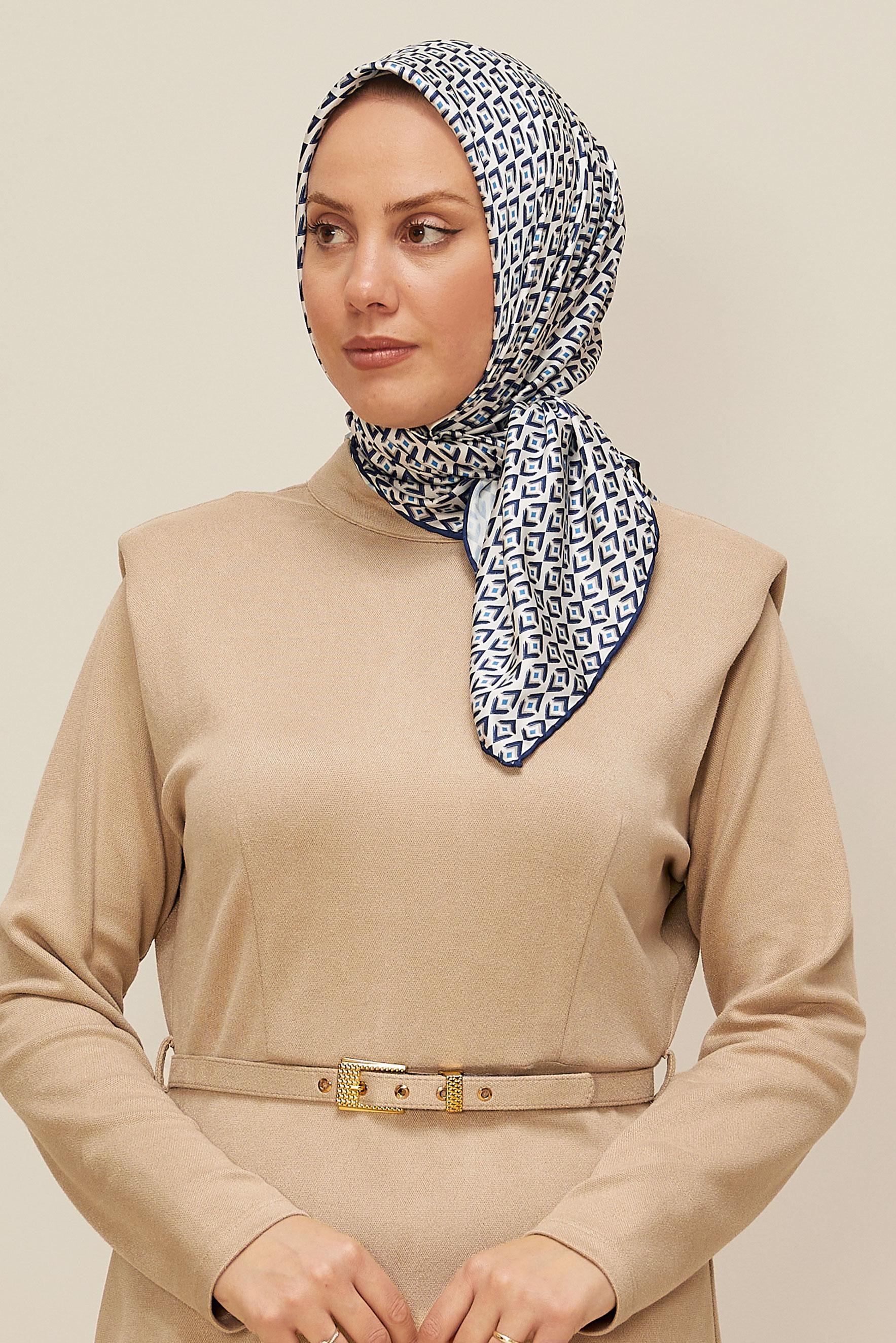 Vêtements hijab BLEU MARINE ÉCHARPE EN SERGÉ ALVINA 7782