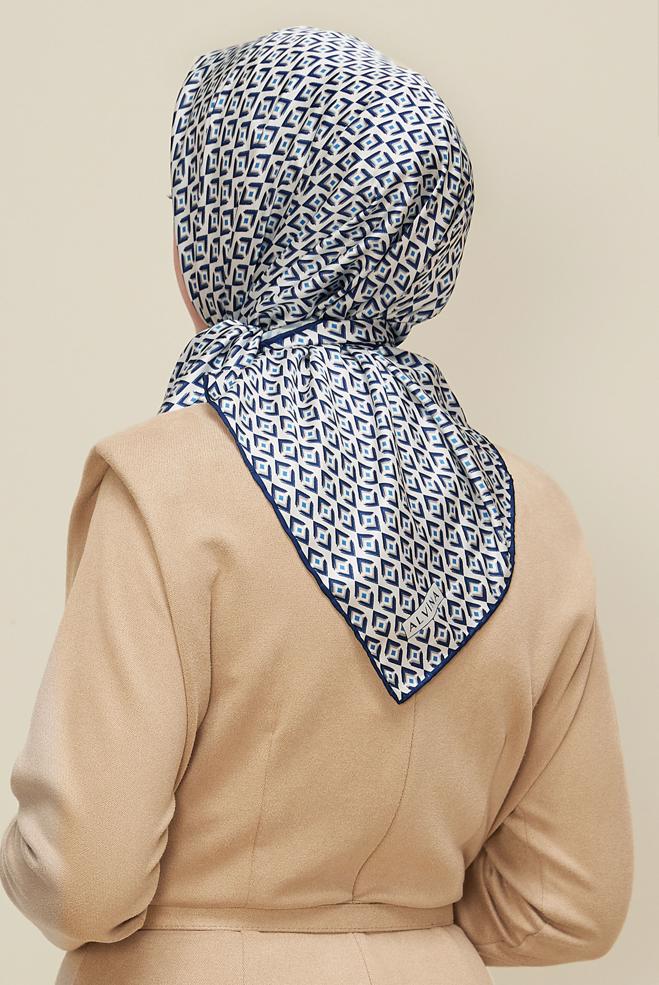 Vêtements hijab BLEU MARINE ÉCHARPE EN SERGÉ ALVINA 7782 - ALVİNA