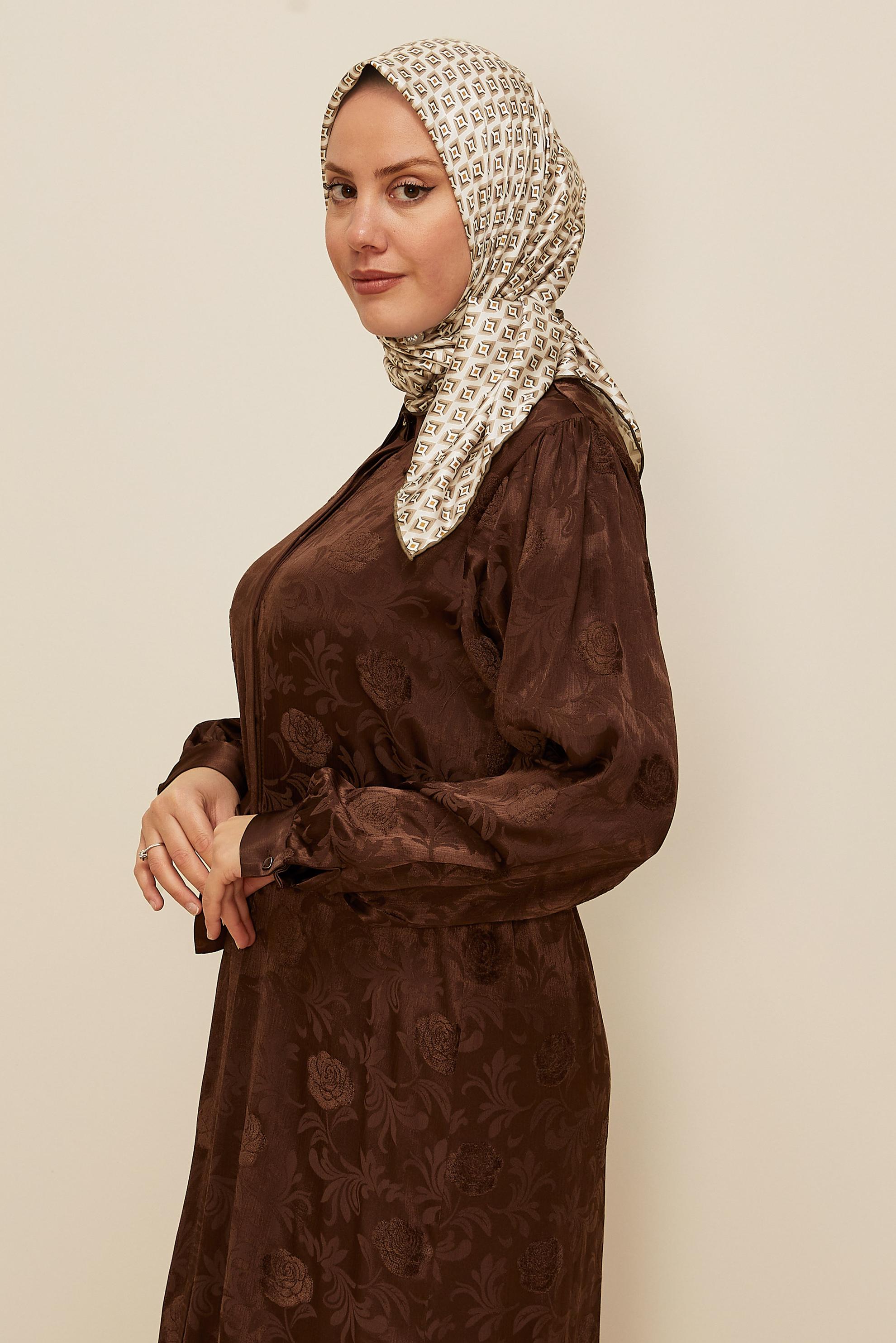 Hijab clothing BROWN ALVINA TWILL SCARF 7782