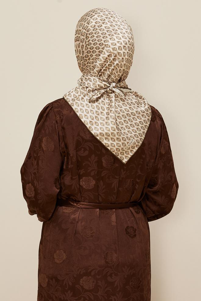 Hijab clothing BROWN ALVINA TWILL SCARF 7782 - ALVİNA