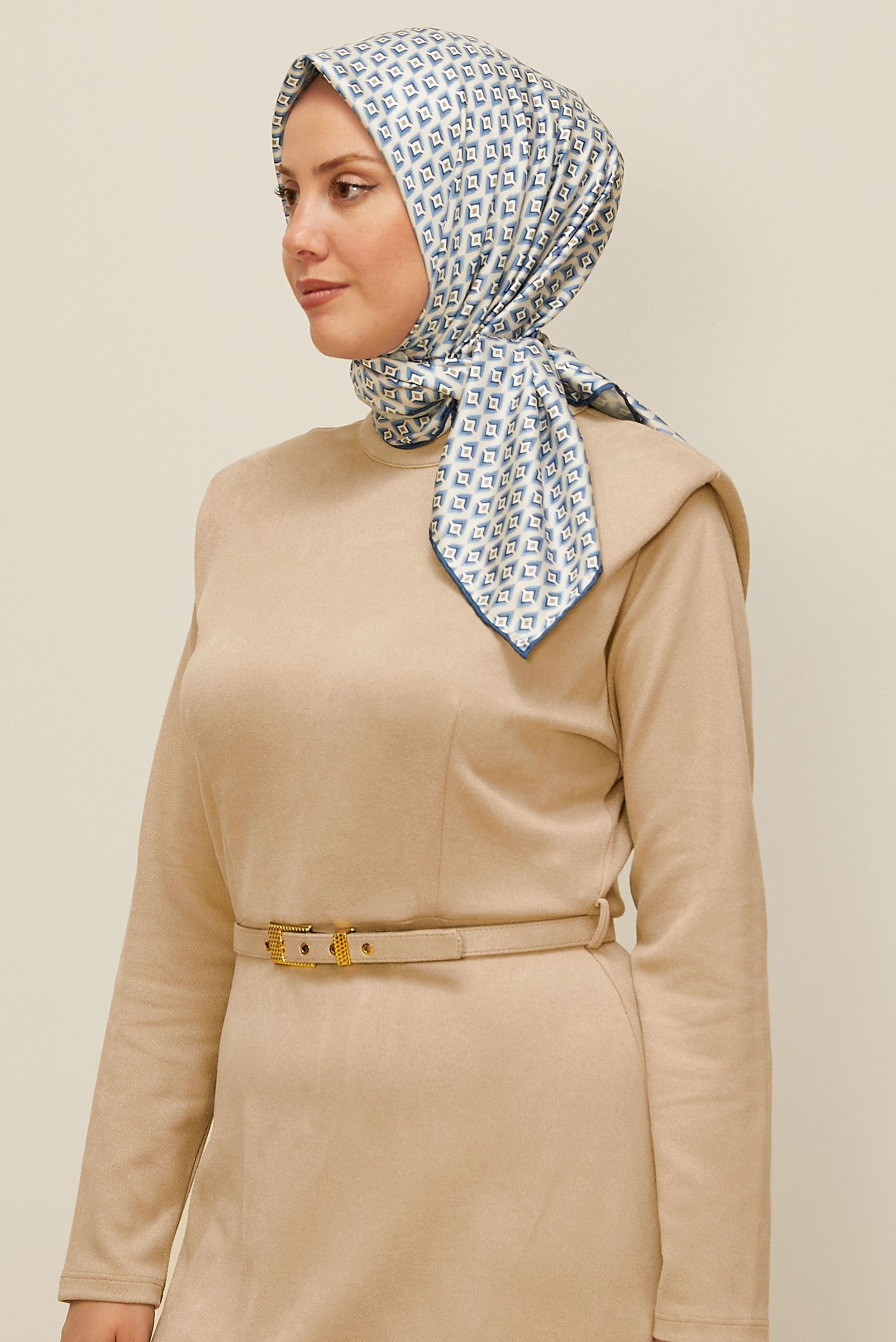 Vêtements hijab BLEU MARINE ÉCHARPE EN SERGÉ ALVINA 7782