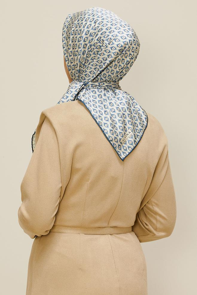 Vêtements hijab BLEU MARINE ÉCHARPE EN SERGÉ ALVINA 7782 - ALVİNA