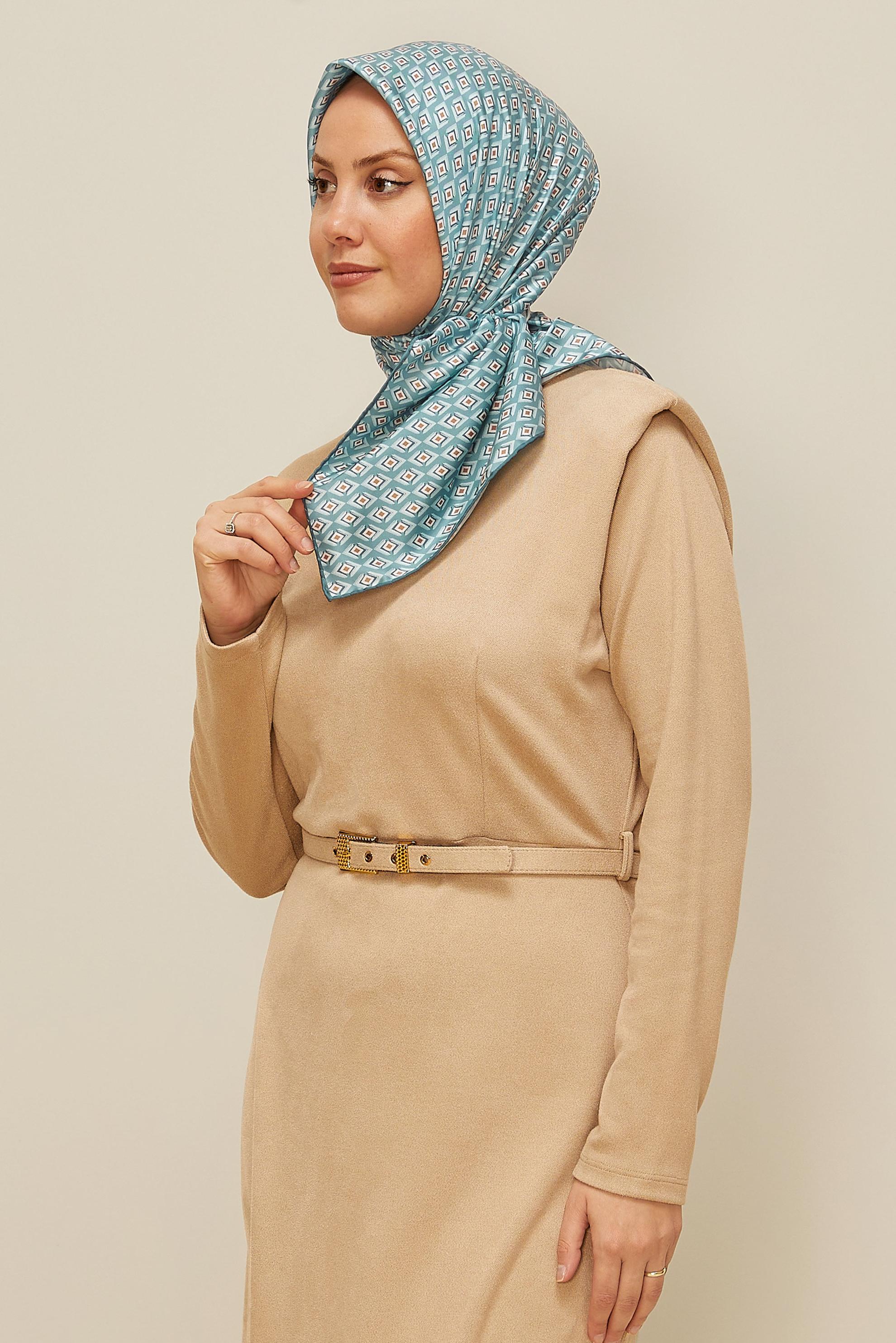 Vêtements hijab BLEU ÉCHARPE EN SERGÉ ALVINA 7782