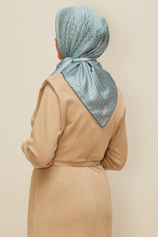 Vêtements hijab BLEU ÉCHARPE EN SERGÉ ALVINA 7782 - ALVİNA