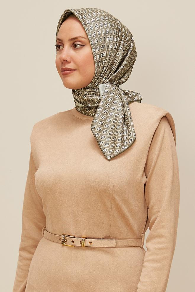 Hijab clothing GREEN ALVINA TWILL SCARF 7782 - ALVİNA