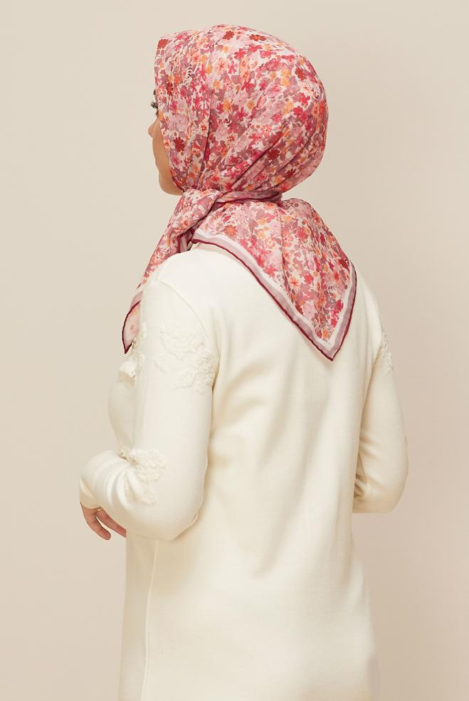 Vêtements hijab BRUN ÉCHARPE ALVINA À MOTIFS FLORAUX 8603 - ALVİNA