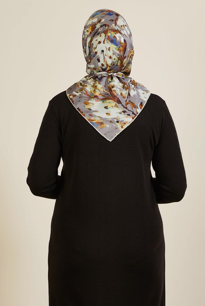 Vêtements hijab GRIS ALVINA ÉCHARPE À MOTIF 8606 - ALVİNA