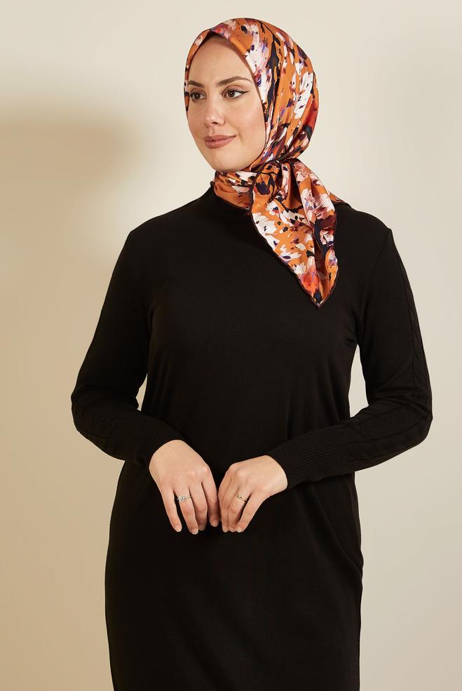 Vêtements hijab ORANGE ALVINA ÉCHARPE À MOTIF 8606 - ALVİNA