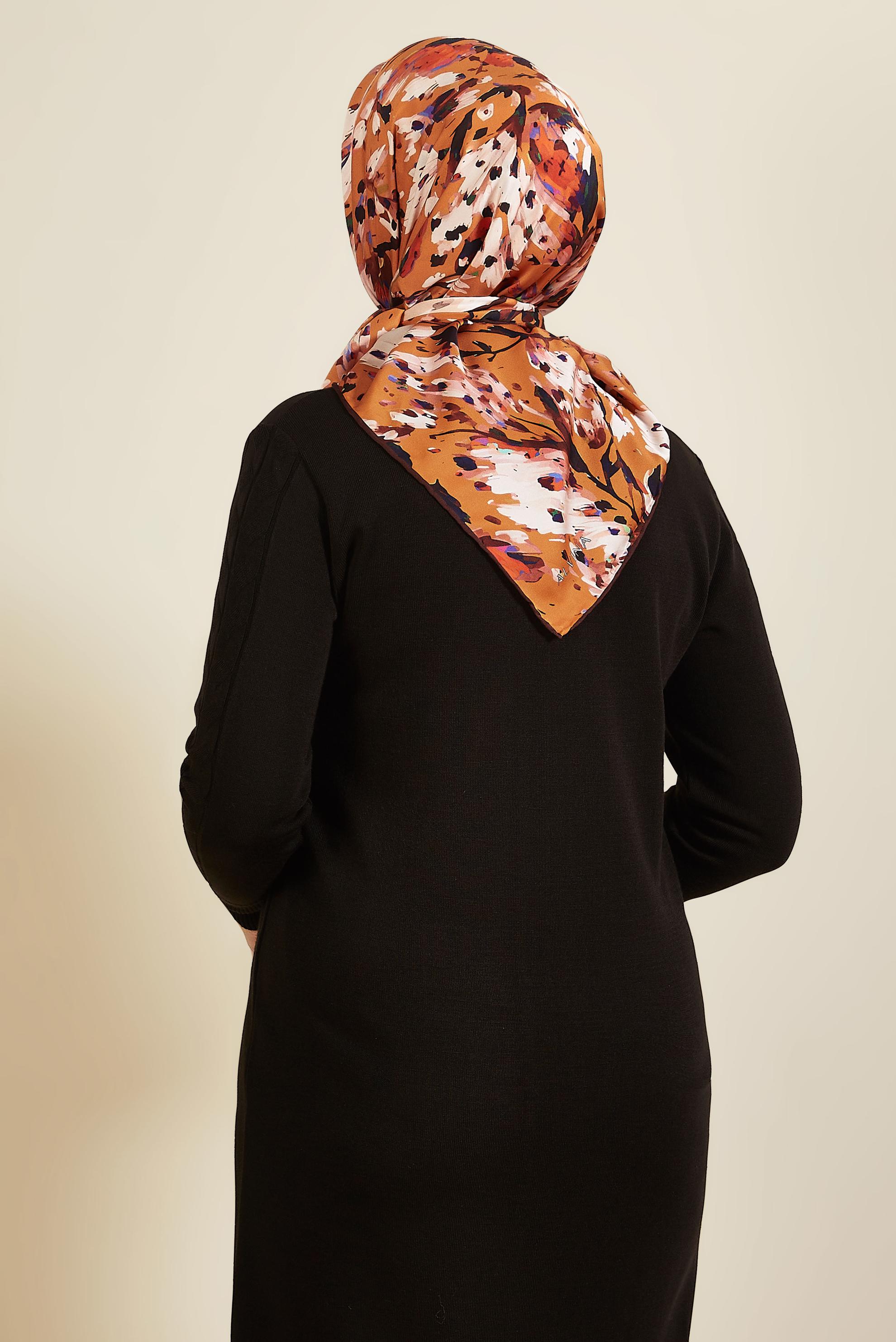 Vêtements hijab ORANGE ALVINA ÉCHARPE À MOTIF 8606