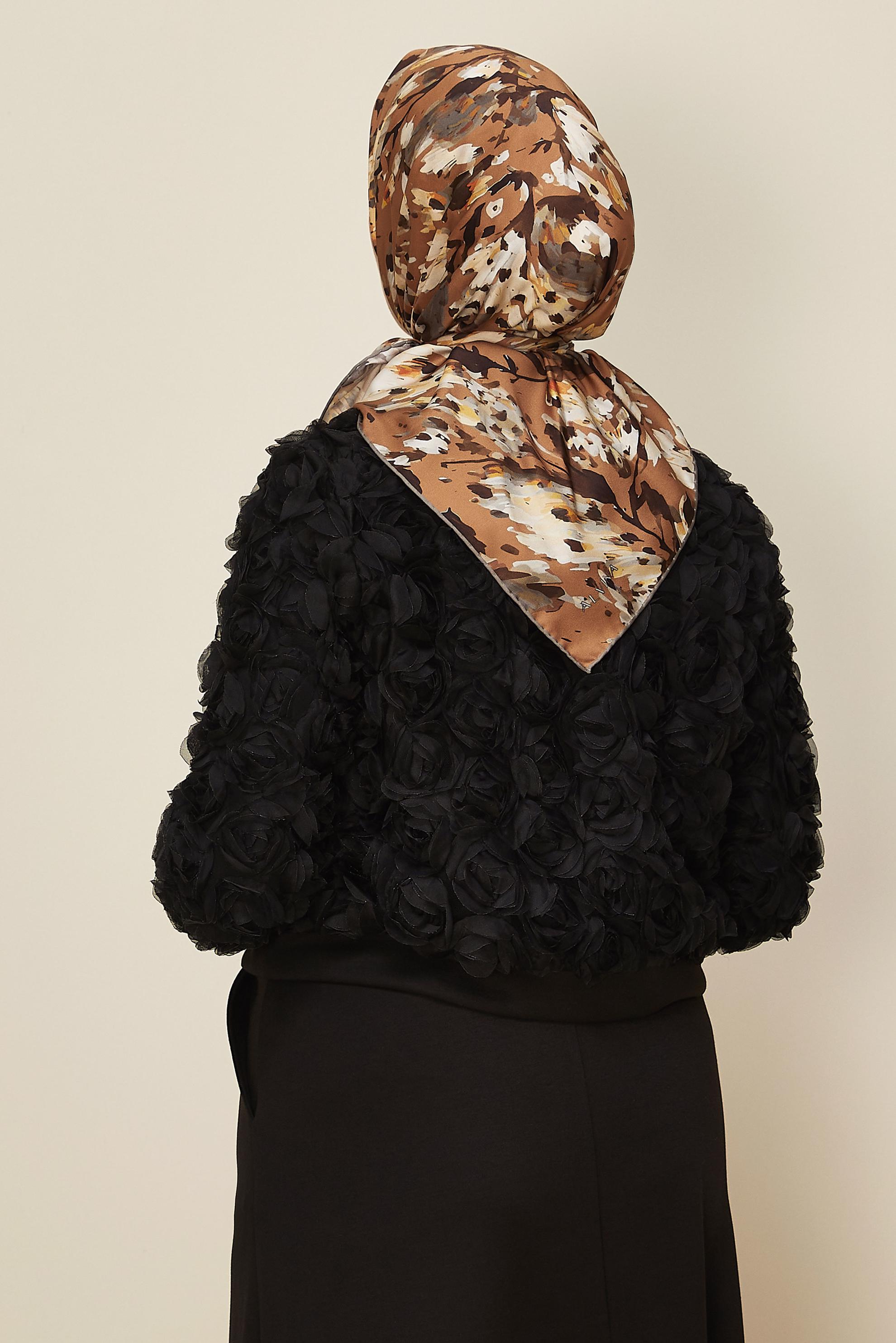 Hijab clothing ORANGE ALVINA PATTERNED SCARF 8606