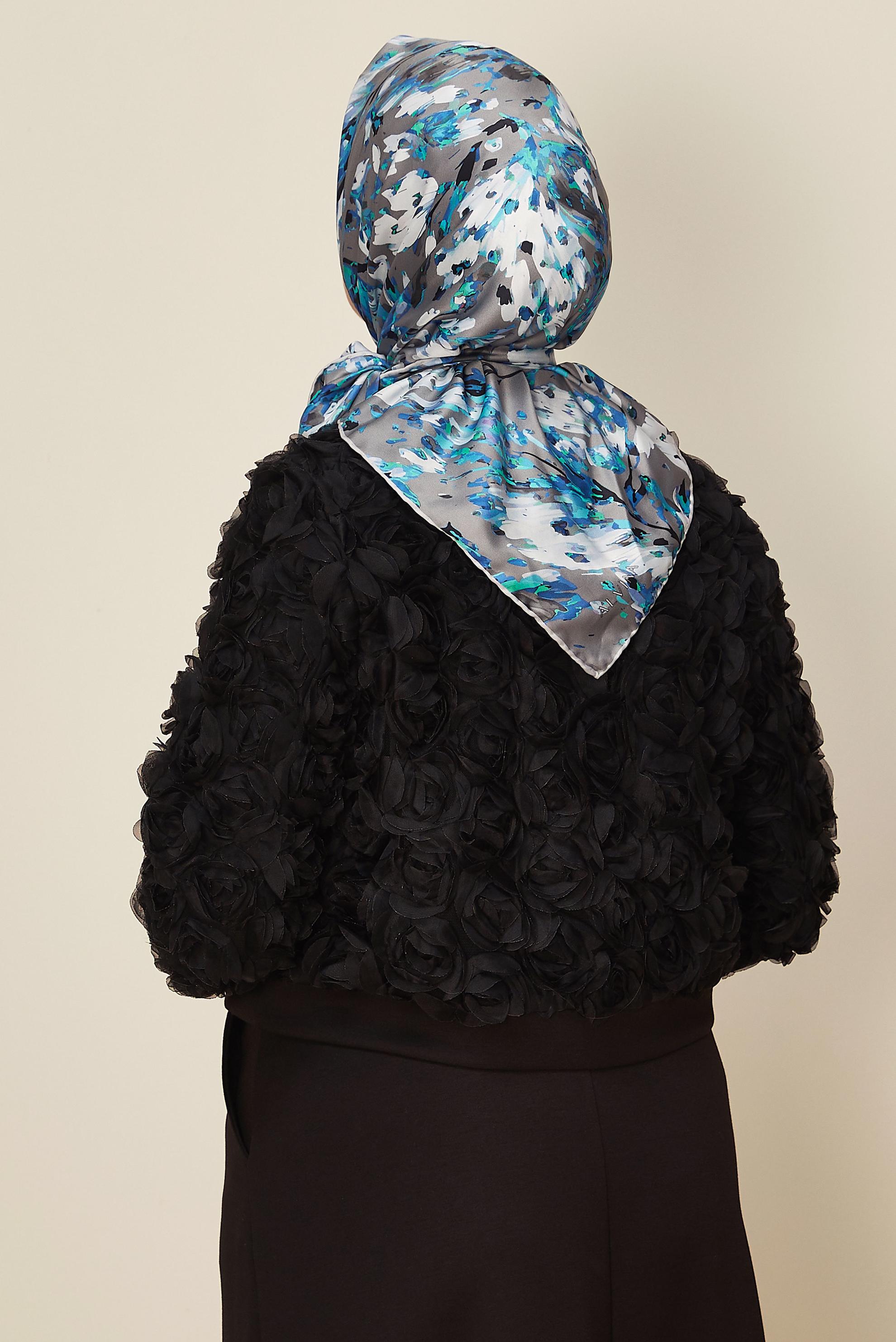 Hijab clothing NAVY BLUE ALVINA PATTERNED SCARF 8606