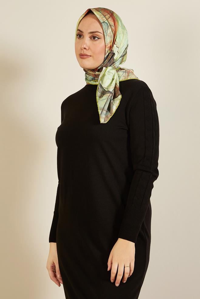 Vêtements hijab VERT ALVINA ÉCHARPE À MOTIF 8607 - ALVİNA
