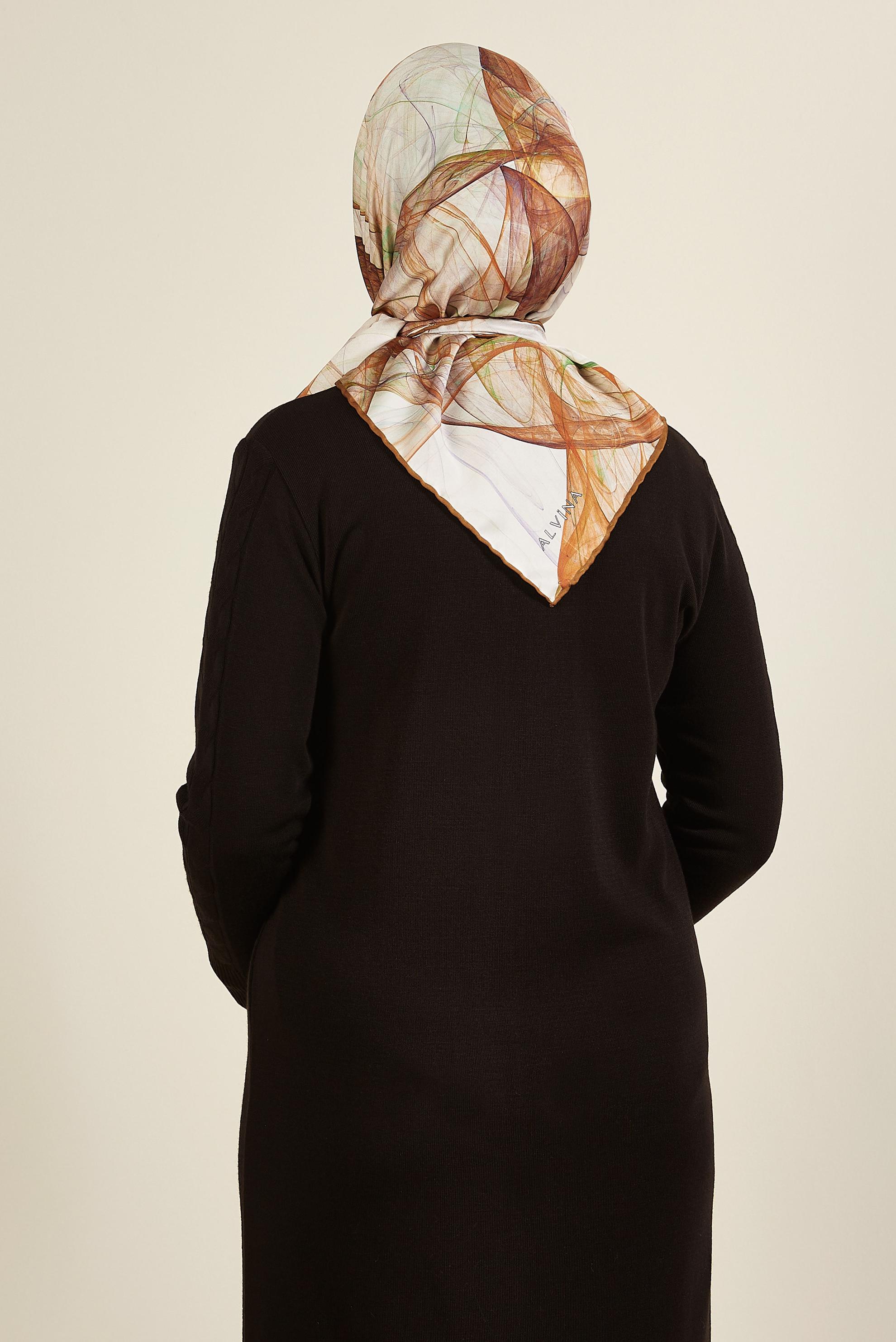 Vêtements hijab BRUN ALVINA ÉCHARPE À MOTIF 8607
