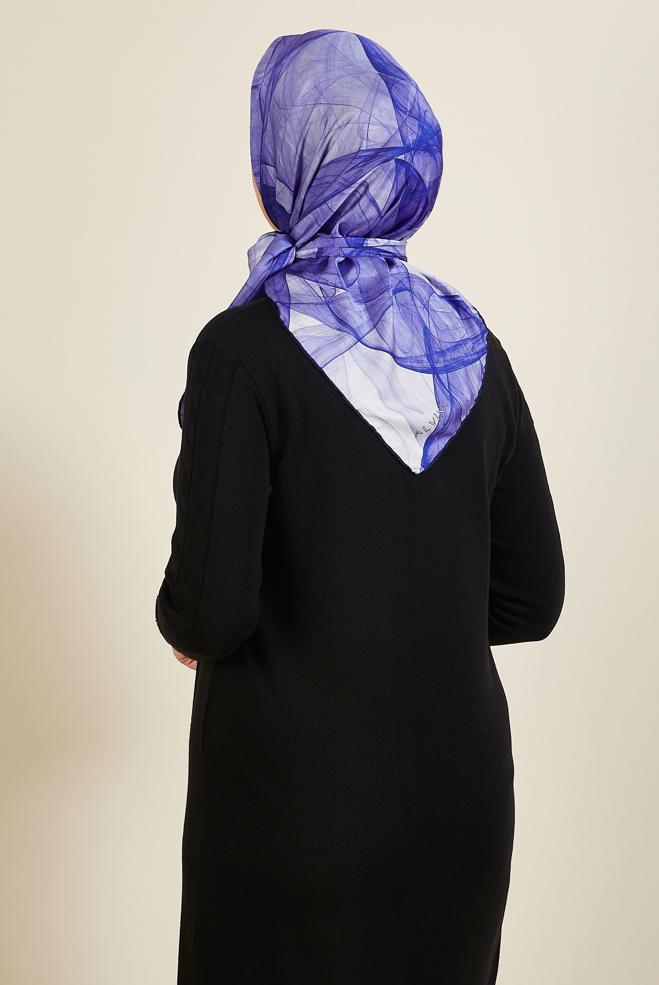 Tesettür giyim MOR ALVİNA DESENLİ EŞARP 8607 - ALVİNA